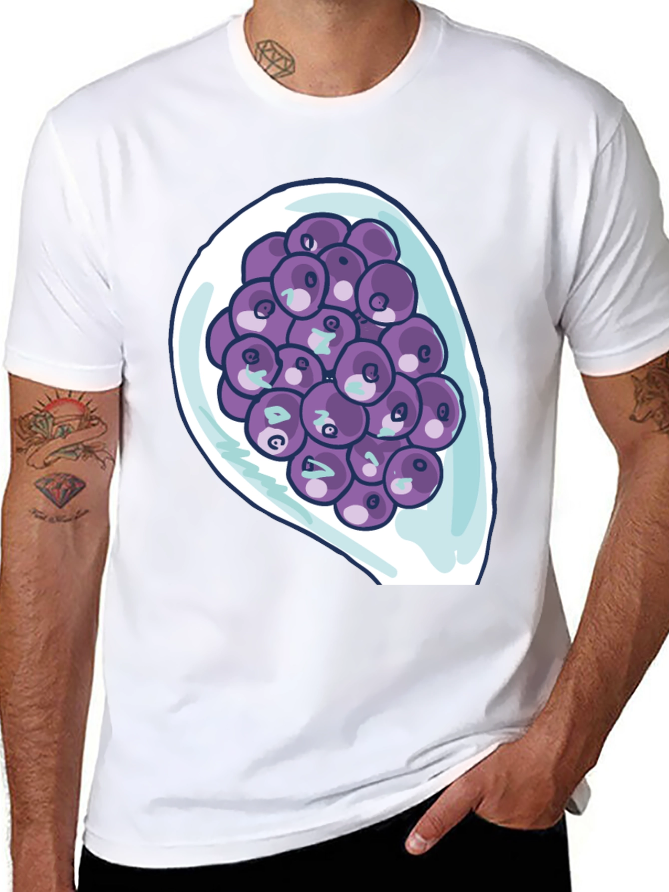 Blueberry Bowl Graphic Tee - Soft Cotton Comfort