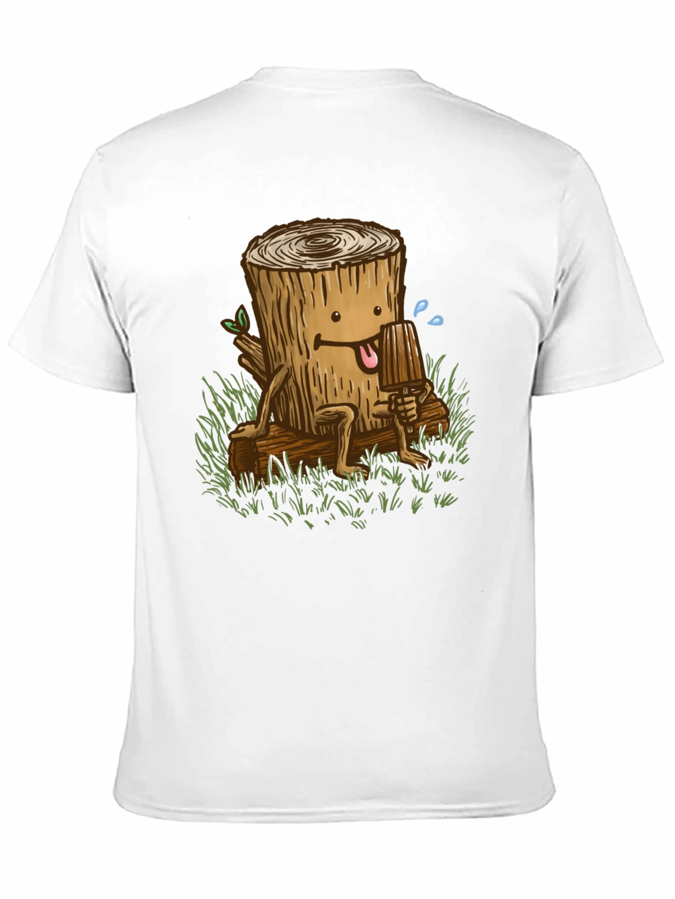 Funny Tree Stump Graphic Tee - Black