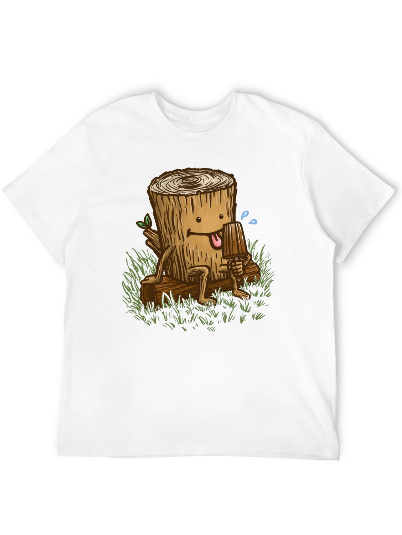 Funny Tree Stump Graphic Tee - Black