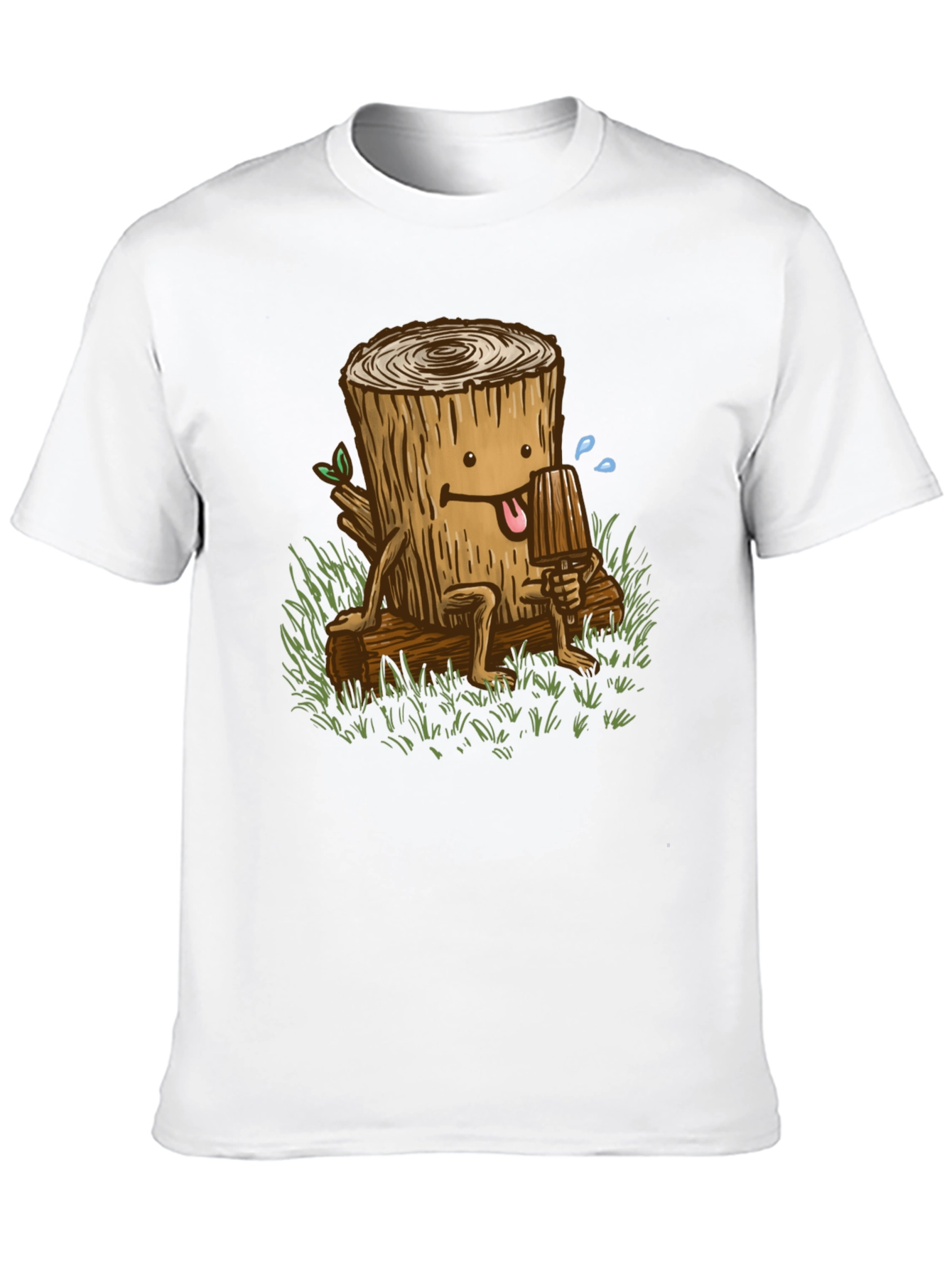 Funny Tree Stump Graphic Tee - Black