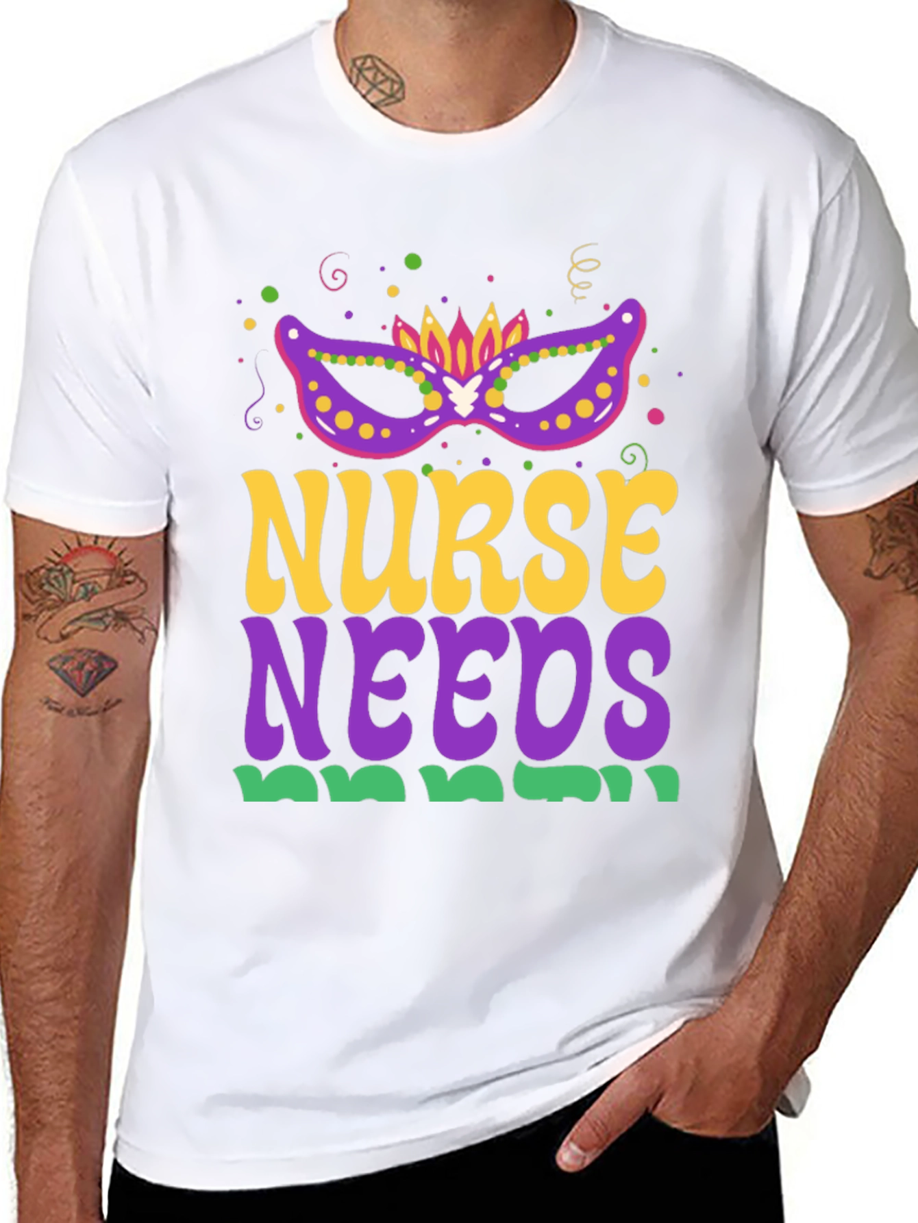 Nurse Needs Mardi Gras Tee