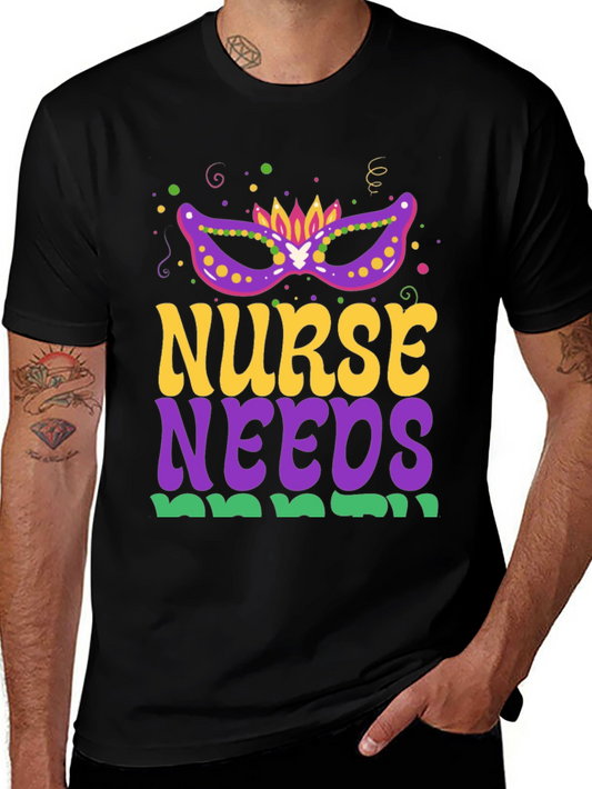 Nurse Needs Mardi Gras Tee