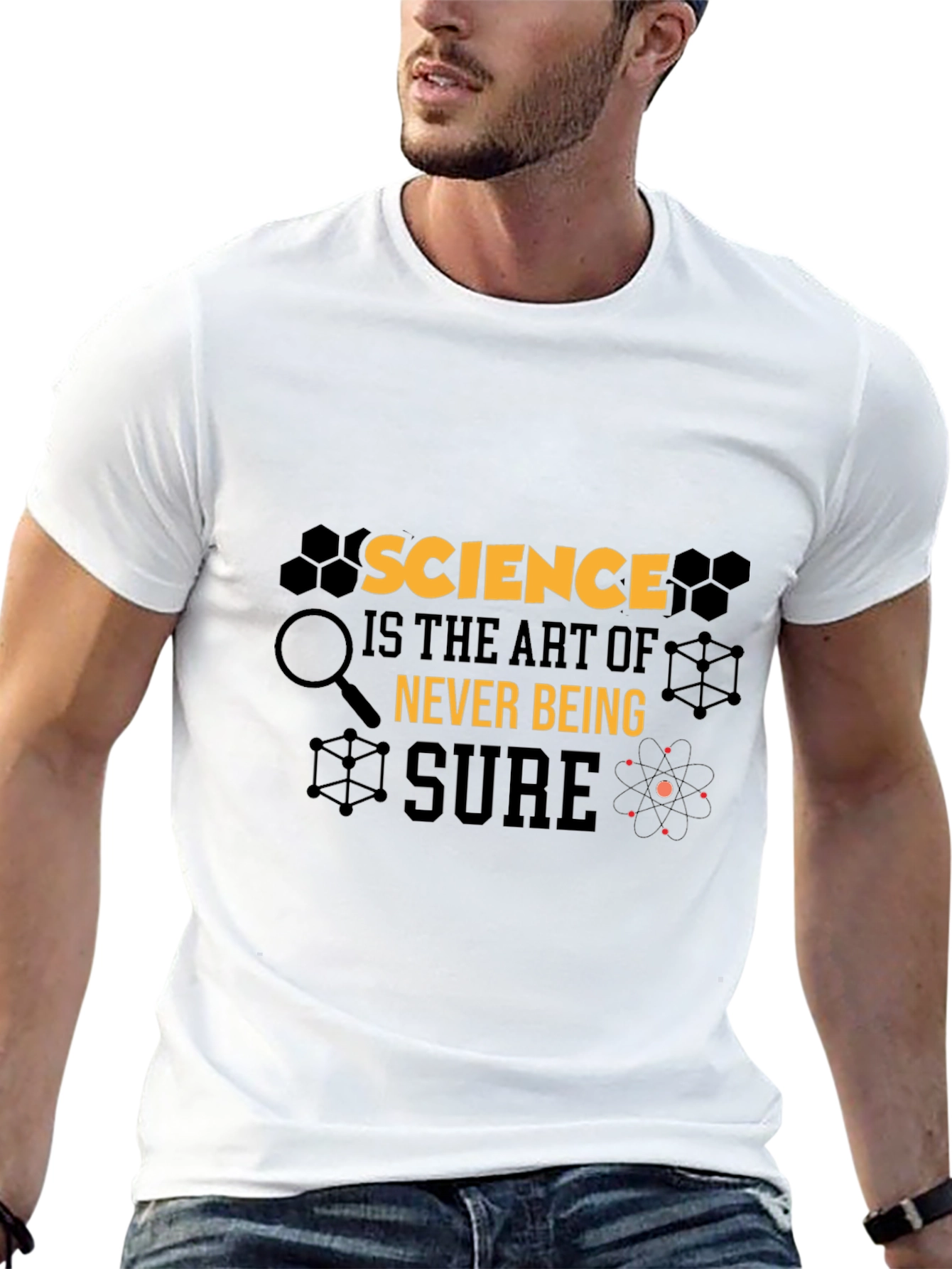 Science Art T-Shirt - Never Being Sure Graphic Tee