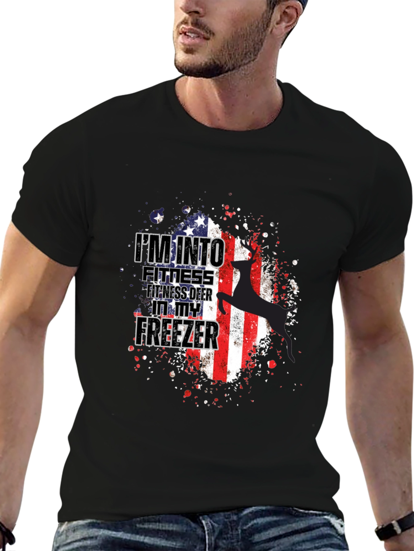 Fitness Deer Freezer Graphic Tee