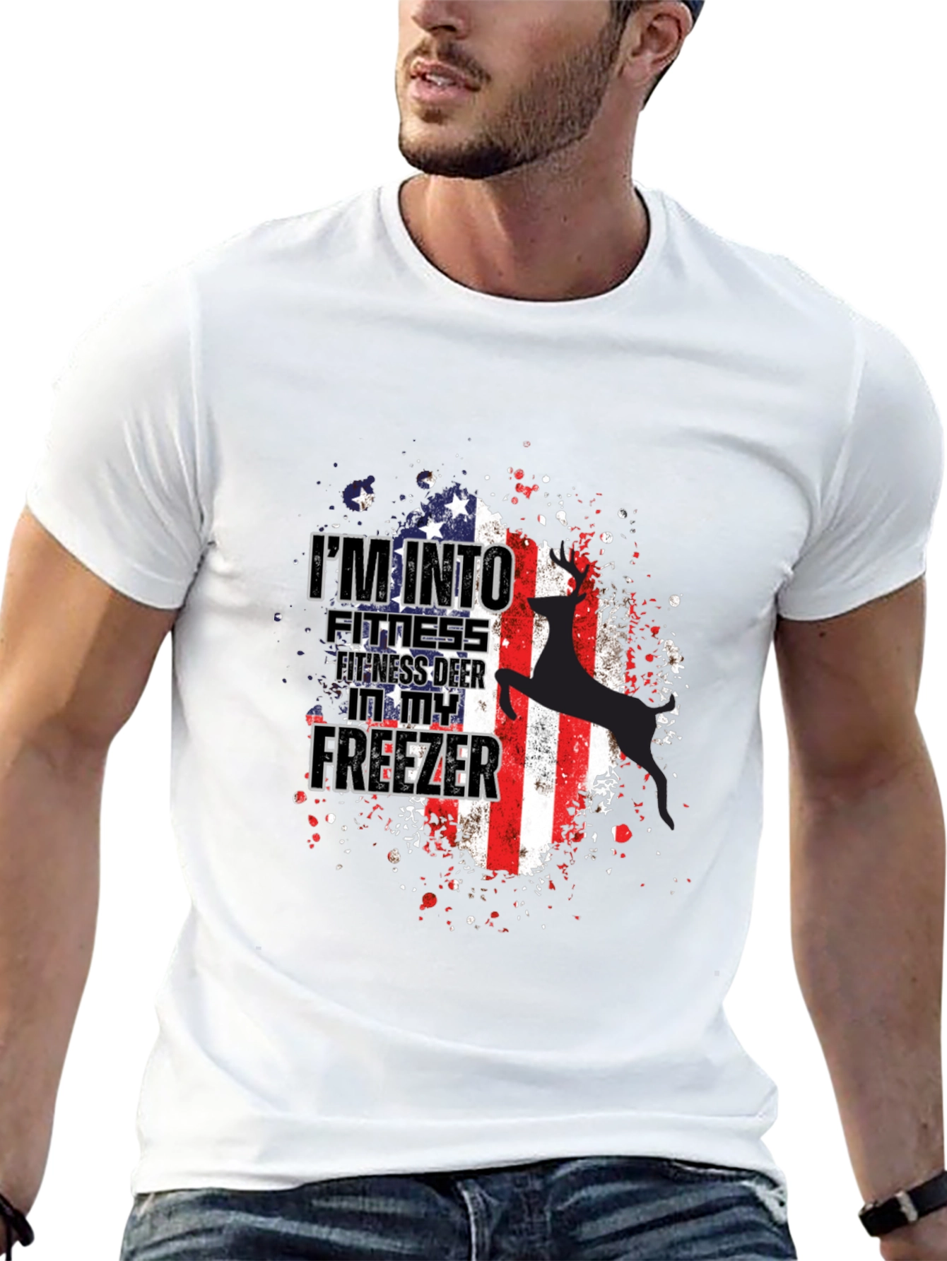 Fitness Deer Freezer Graphic Tee