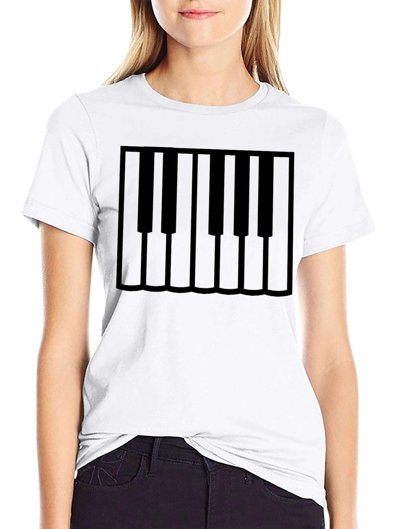 Piano Keys Graphic Tee - Classic Black T-Shirt