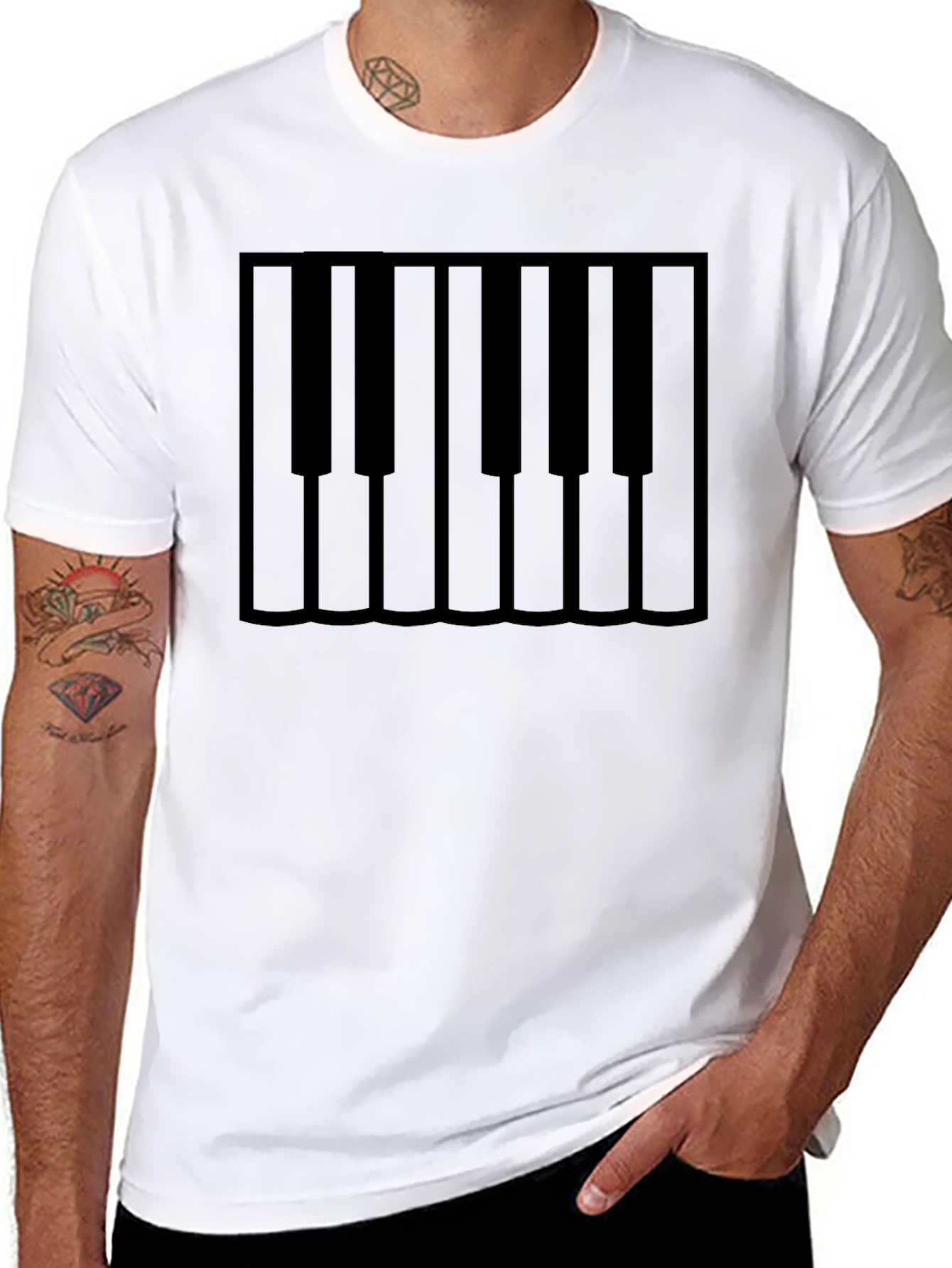 Piano Keys Graphic Tee - Classic Black T-Shirt
