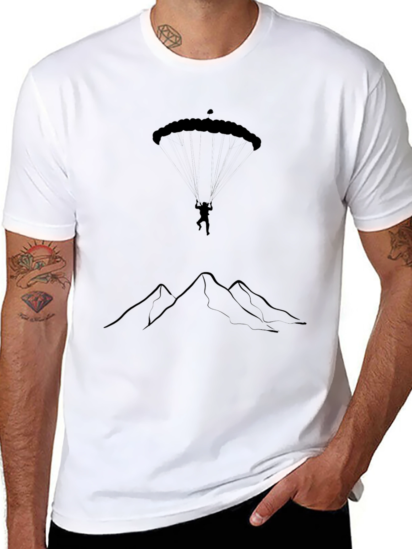 Parachute Mountain Graphic Tee - Black