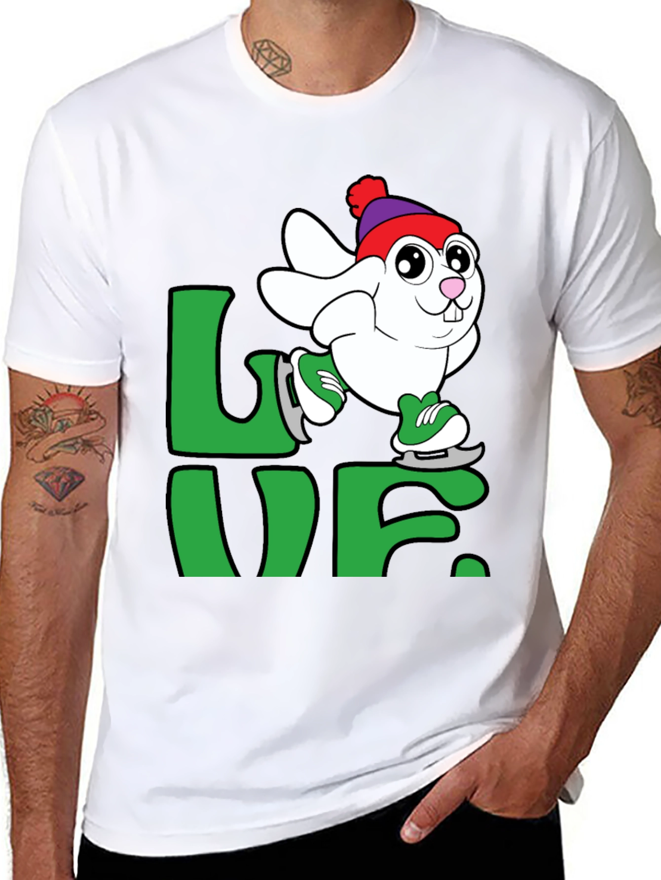 Skating Bunny Love T-Shirt