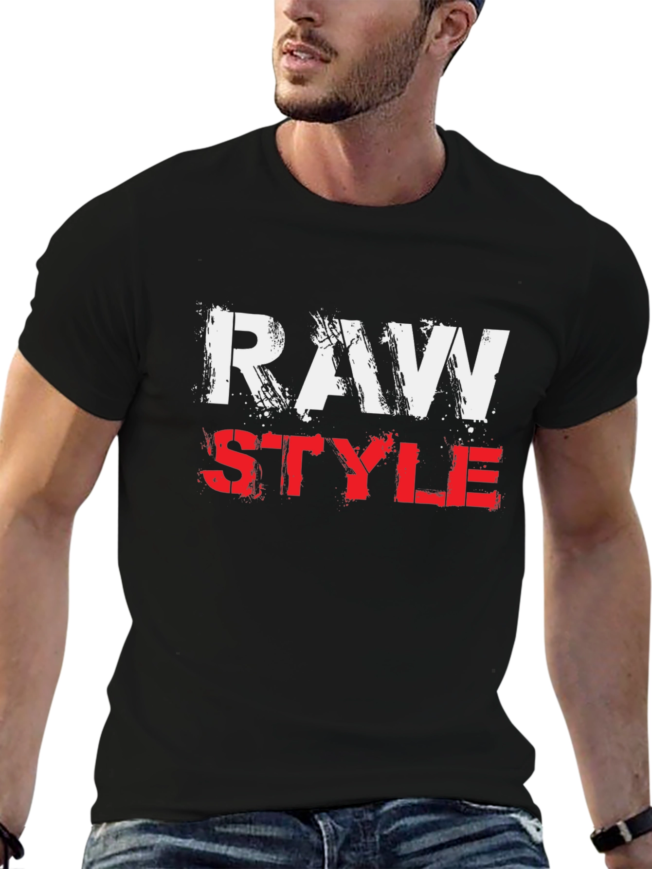 Raw Style Graphic Print T-Shirt