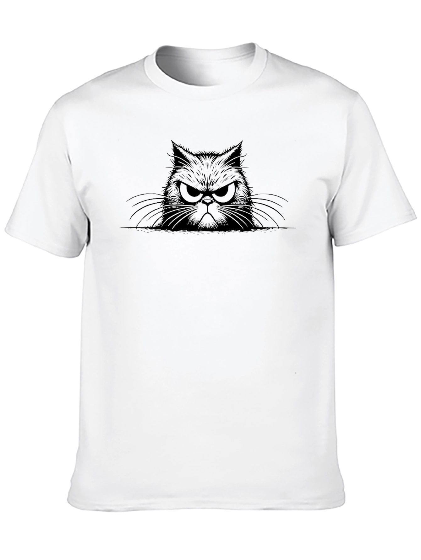 Grumpy Cat Graphic Tee - Black Cotton T-Shirt