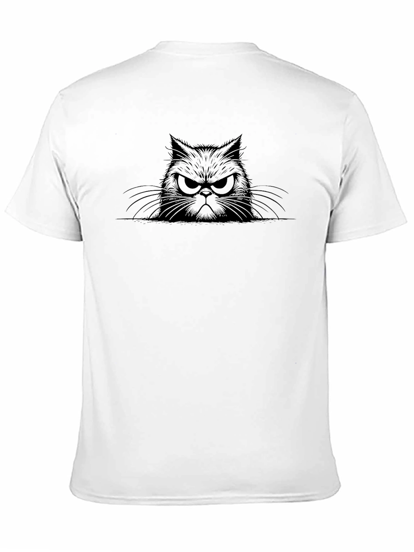 Grumpy Cat Graphic Tee - Black Cotton T-Shirt