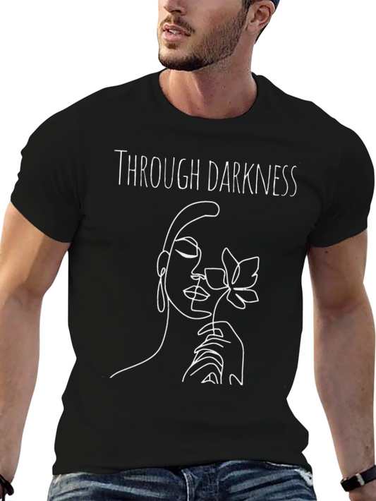 Through Darkness Graphic Tee - Minimalist Line Art