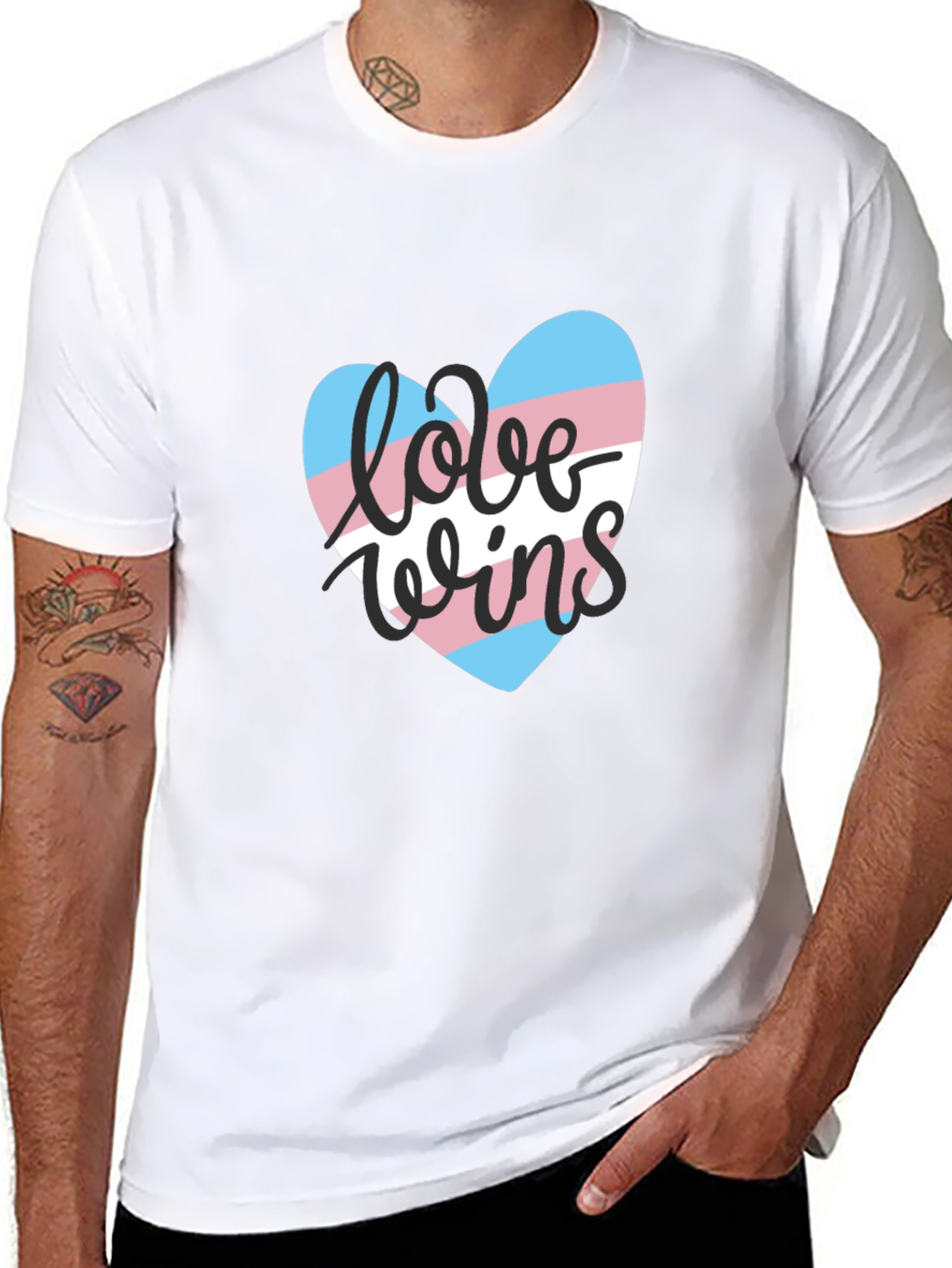Love Wins Transgender Pride Heart Graphic T-Shirt