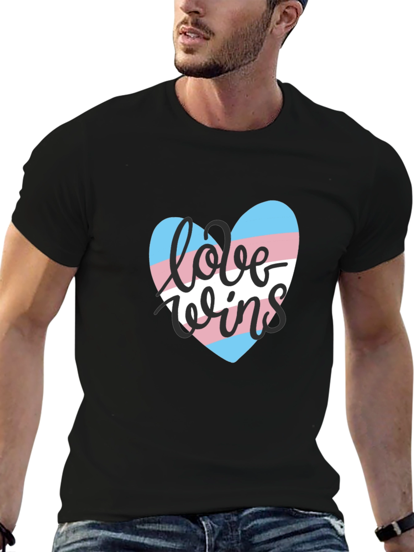 Love Wins Transgender Pride Heart Graphic T-Shirt