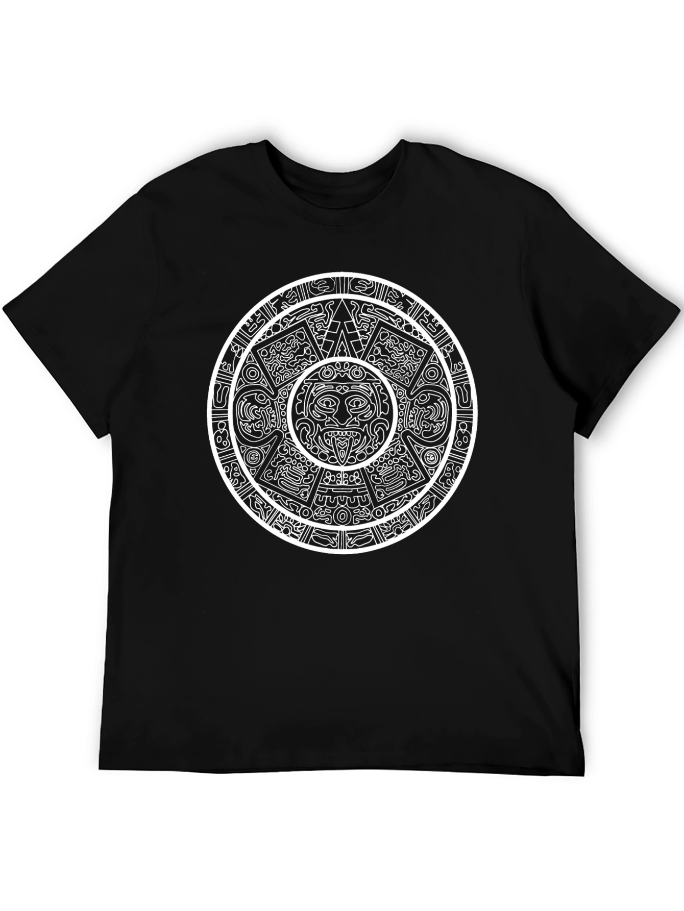 Aztec Calendar Graphic Tee - Black