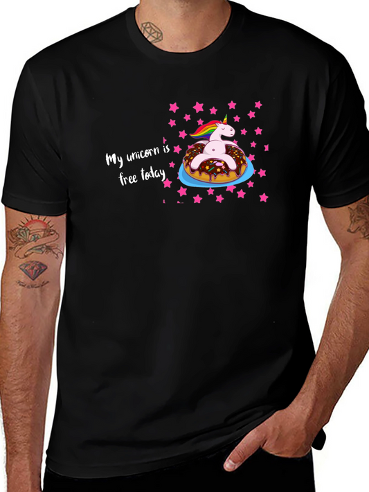 Unicorn Donut T-Shirt - My Unicorn is Free Today