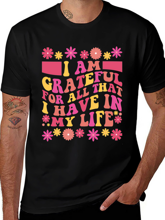 Grateful Life Floral Graphic Tee - Soft & Stylish
