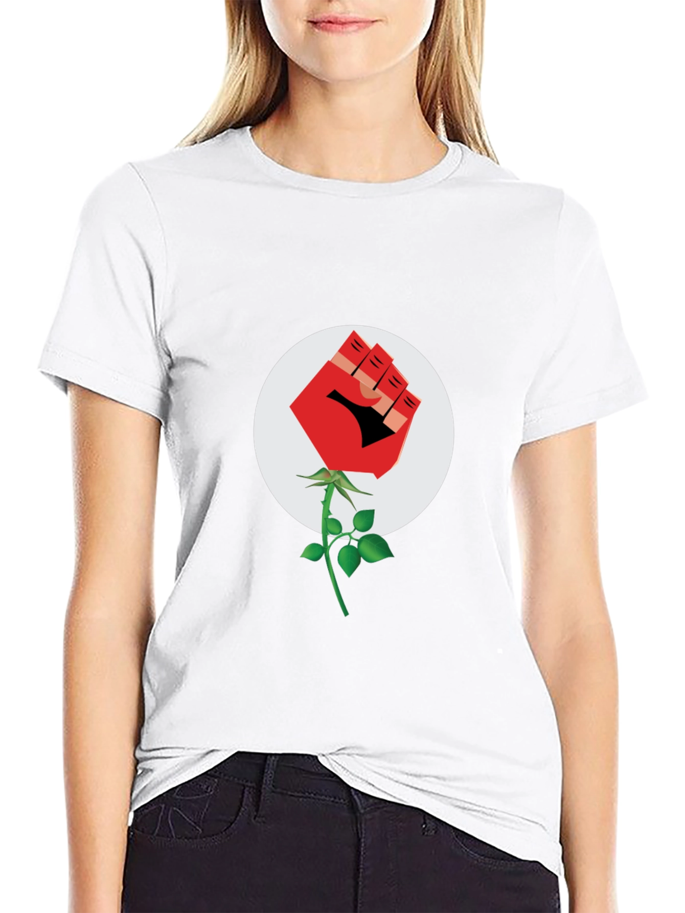 Fist Rose Black T-Shirt - Stand for Something