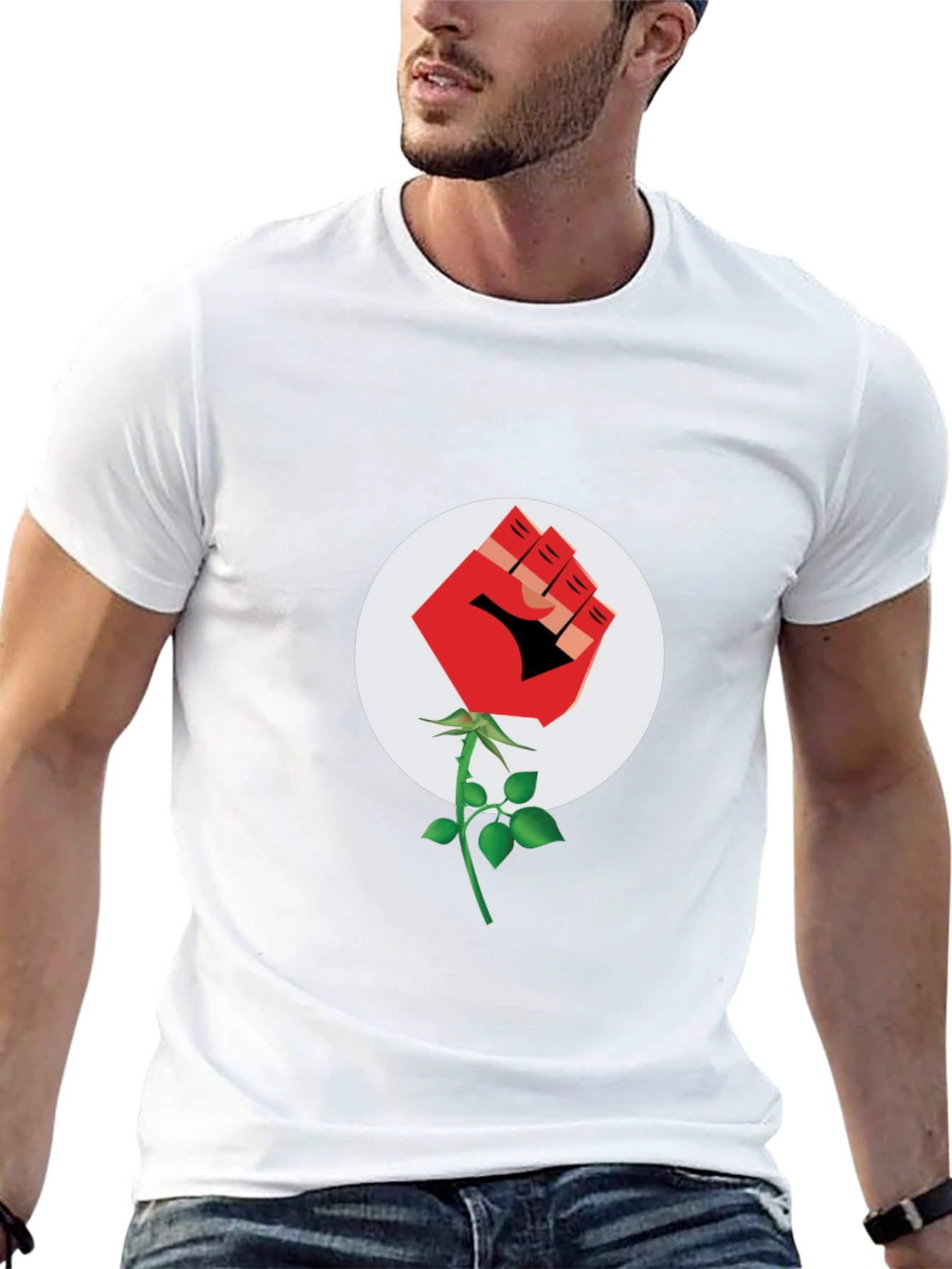 Fist Rose Black T-Shirt - Stand for Something