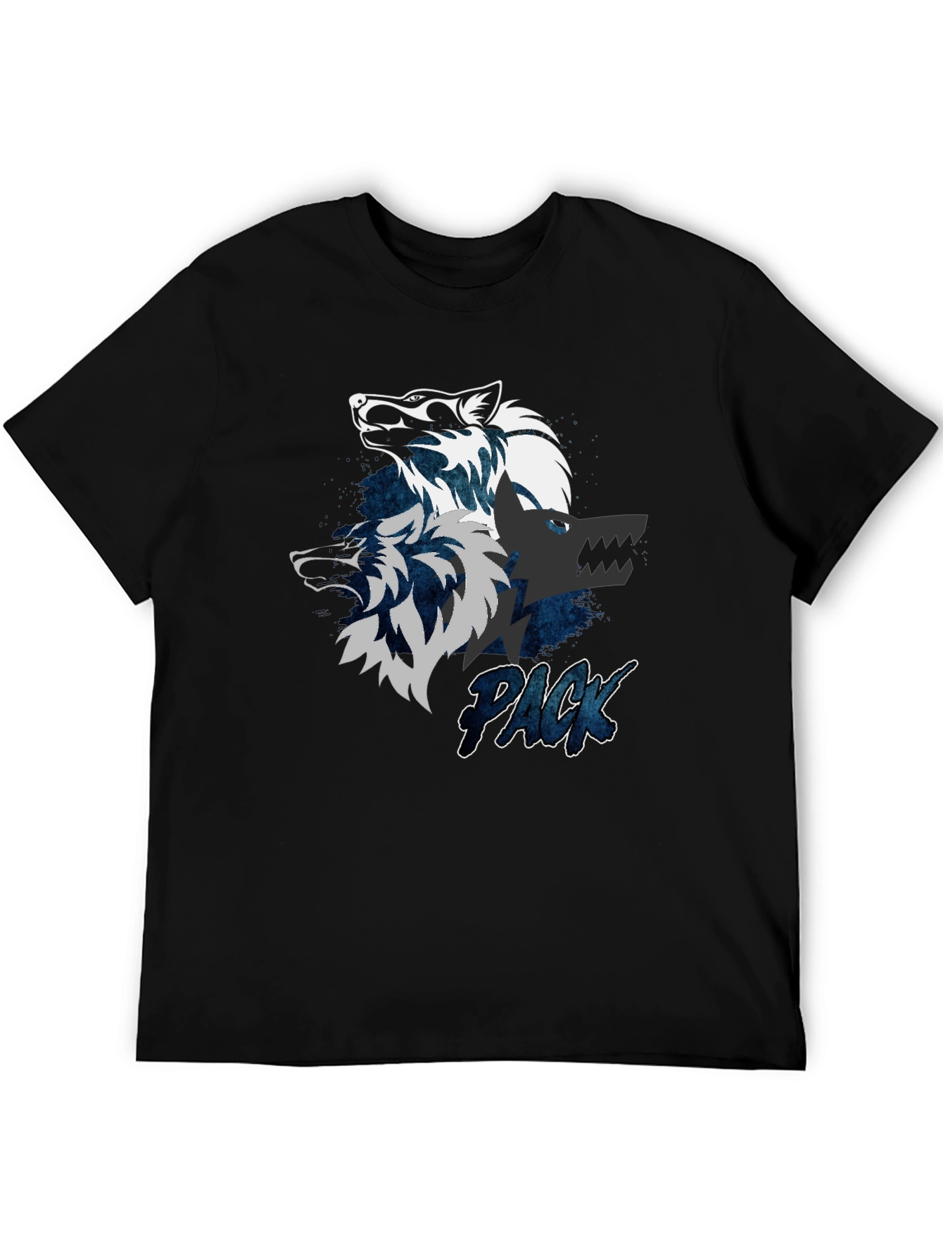 Wolf Pack Graphic T-Shirt - Black Cotton Tee