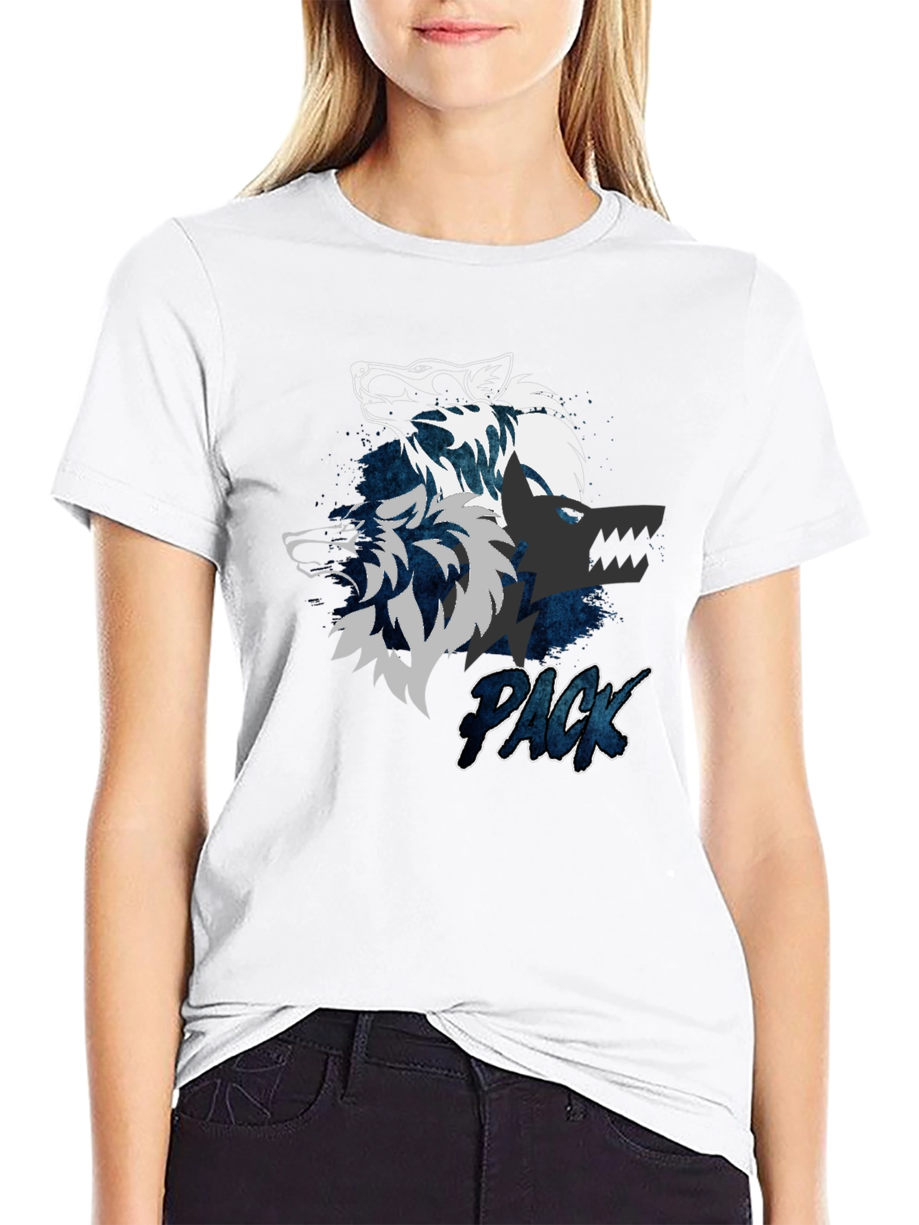 Wolf Pack Graphic T-Shirt - Black Cotton Tee