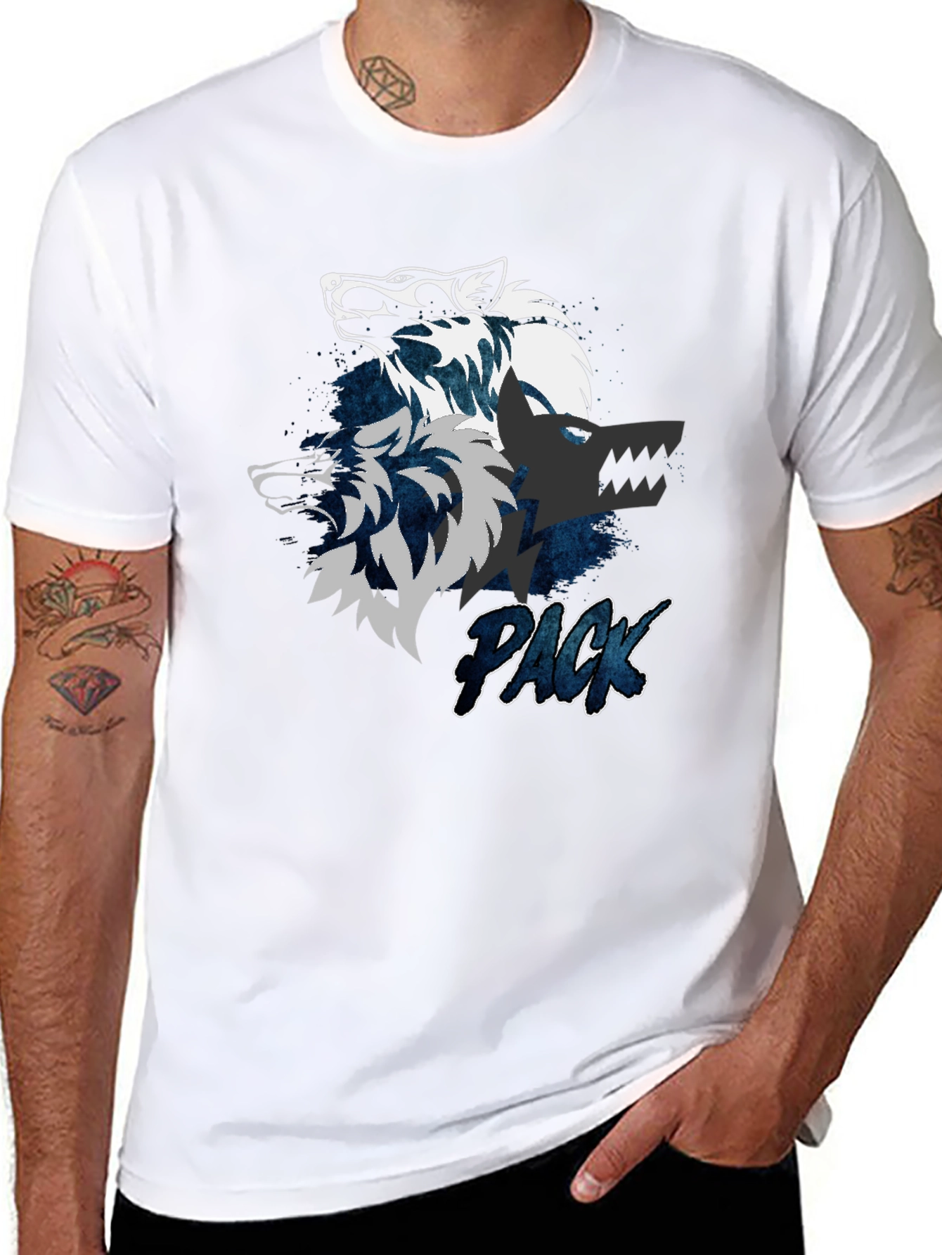 Wolf Pack Graphic T-Shirt - Black Cotton Tee