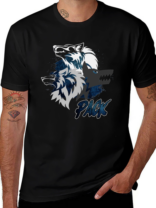 Wolf Pack Graphic T-Shirt - Black Cotton Tee