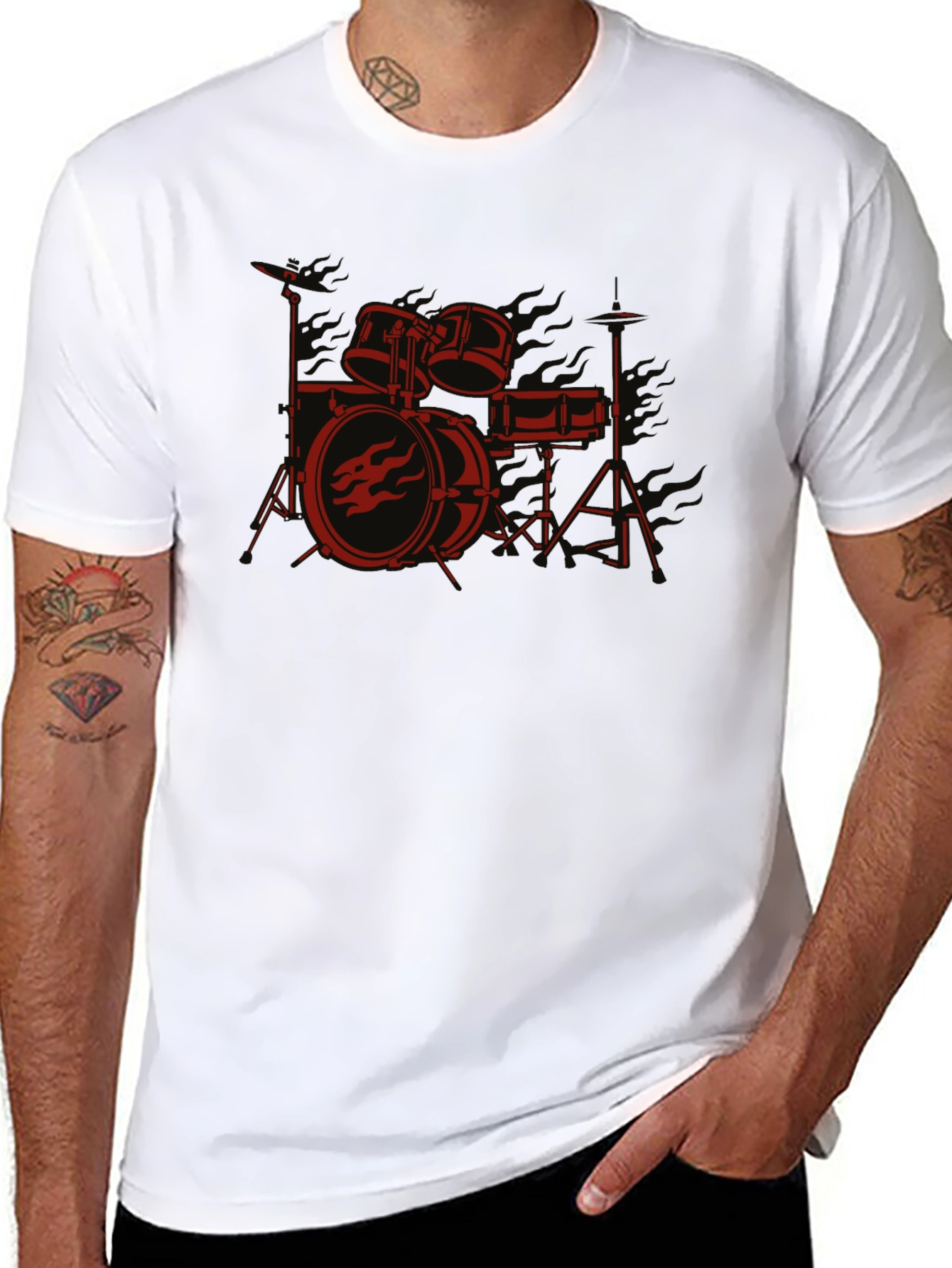 Drum Kit Graphic Tee - Rock Band Style