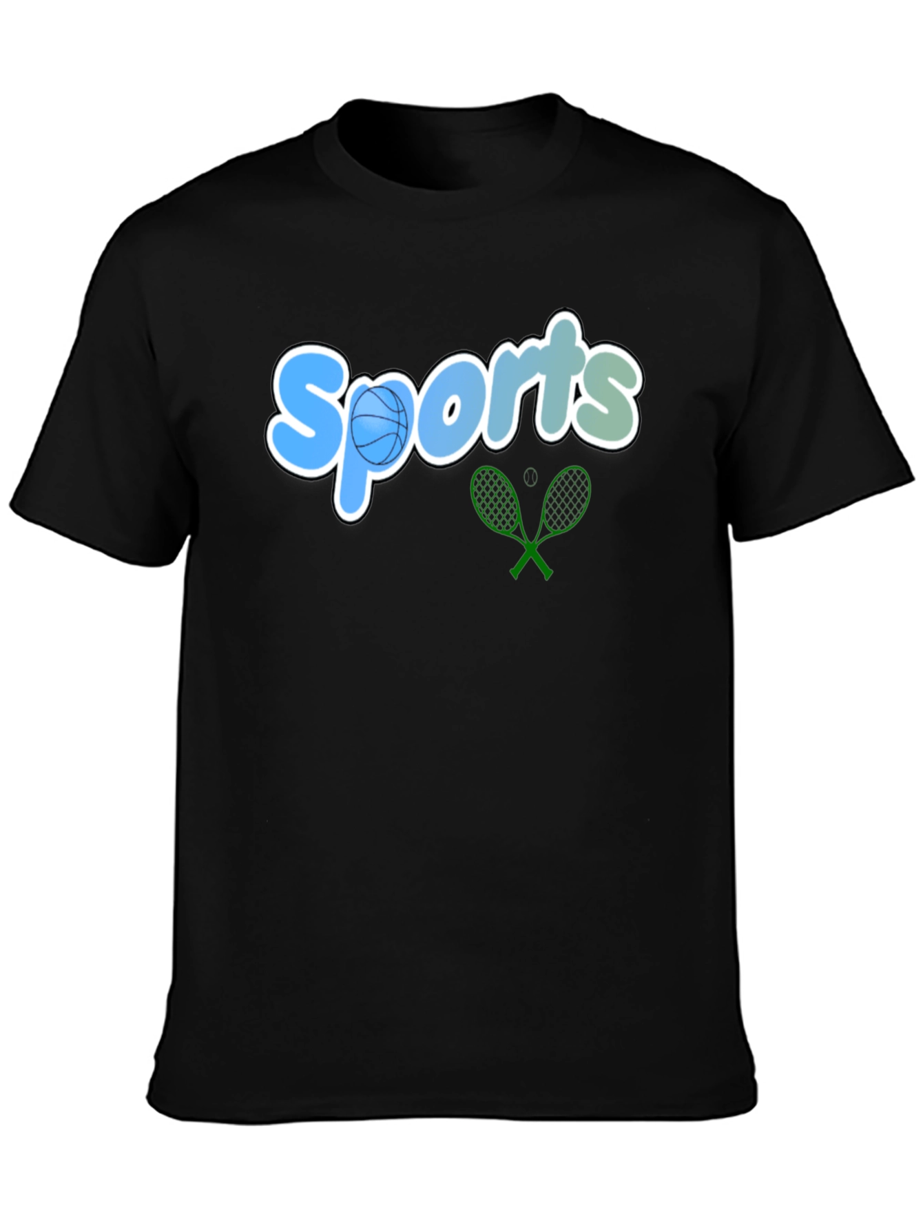 Sports Graphic Tee - Black Casual T-Shirt