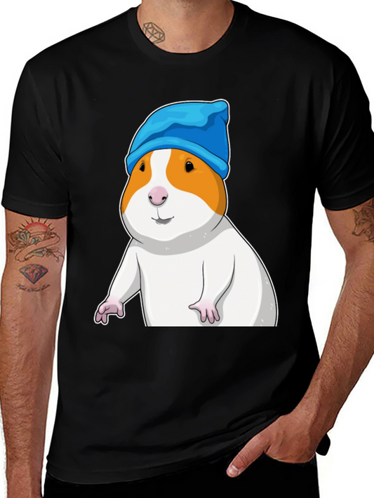 Guinea Pig in Blue Hat Graphic T-Shirt