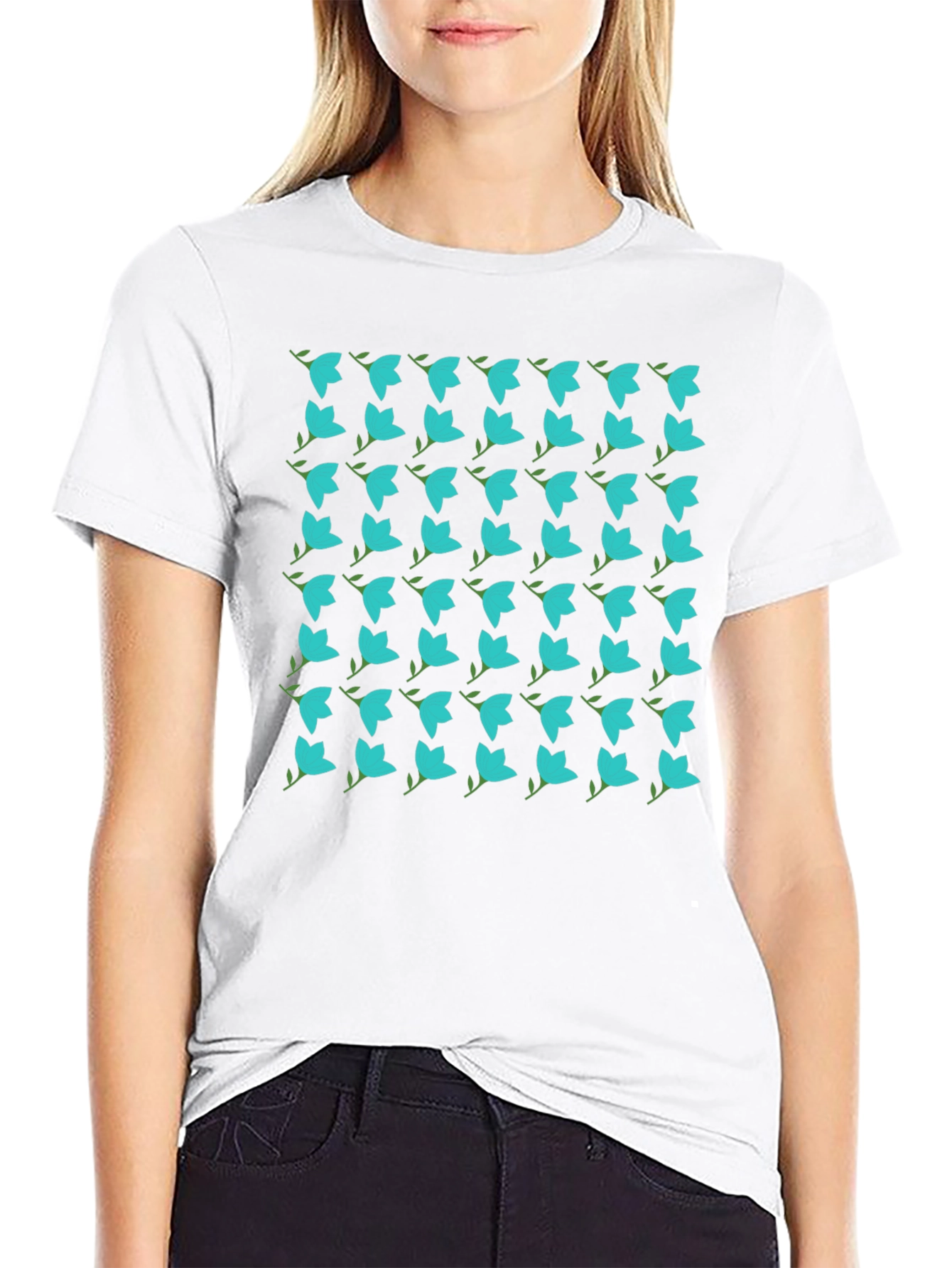 Floral Pattern Black T-Shirt - Trendy Casual Wear