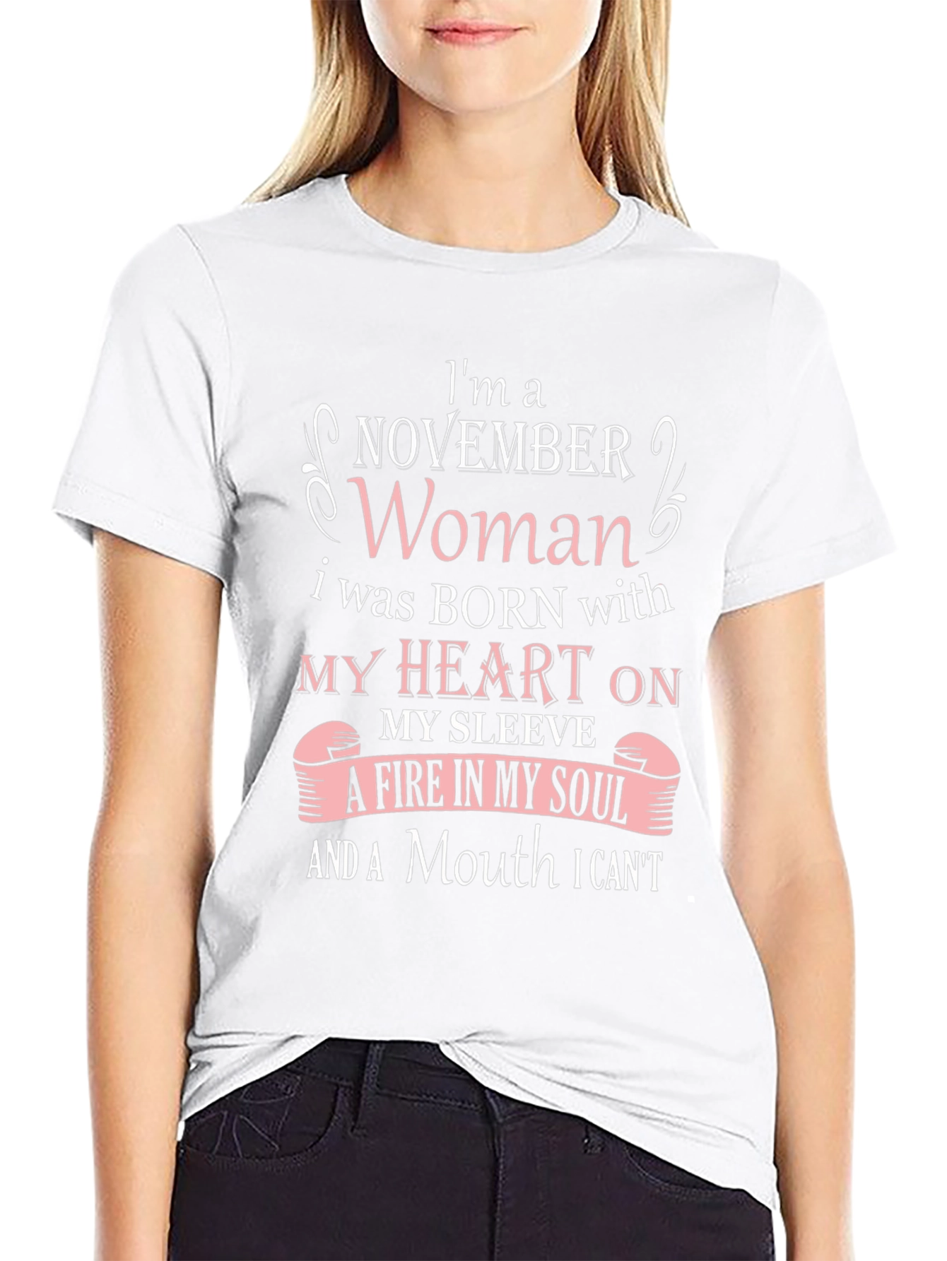 November Woman T-Shirt: Heart on Sleeve