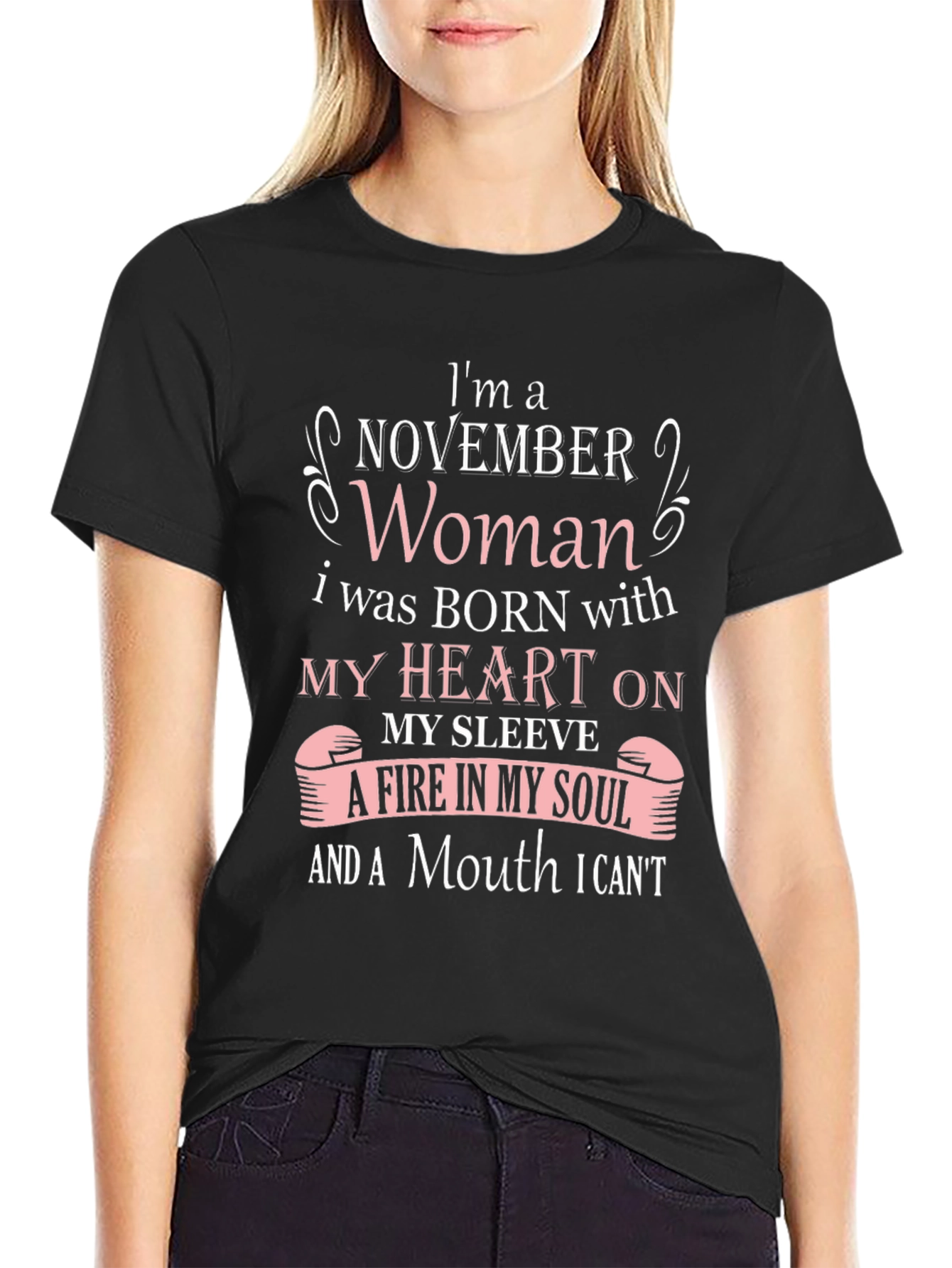 November Woman T-Shirt: Heart on Sleeve