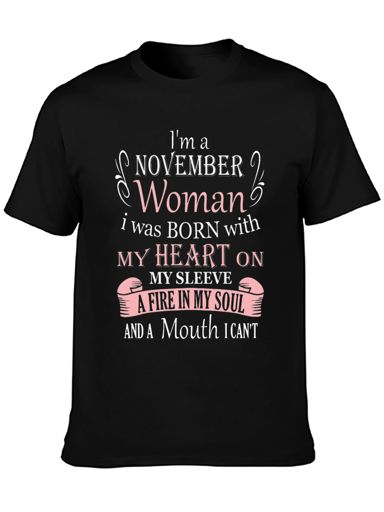 November Woman T-Shirt: Heart on Sleeve