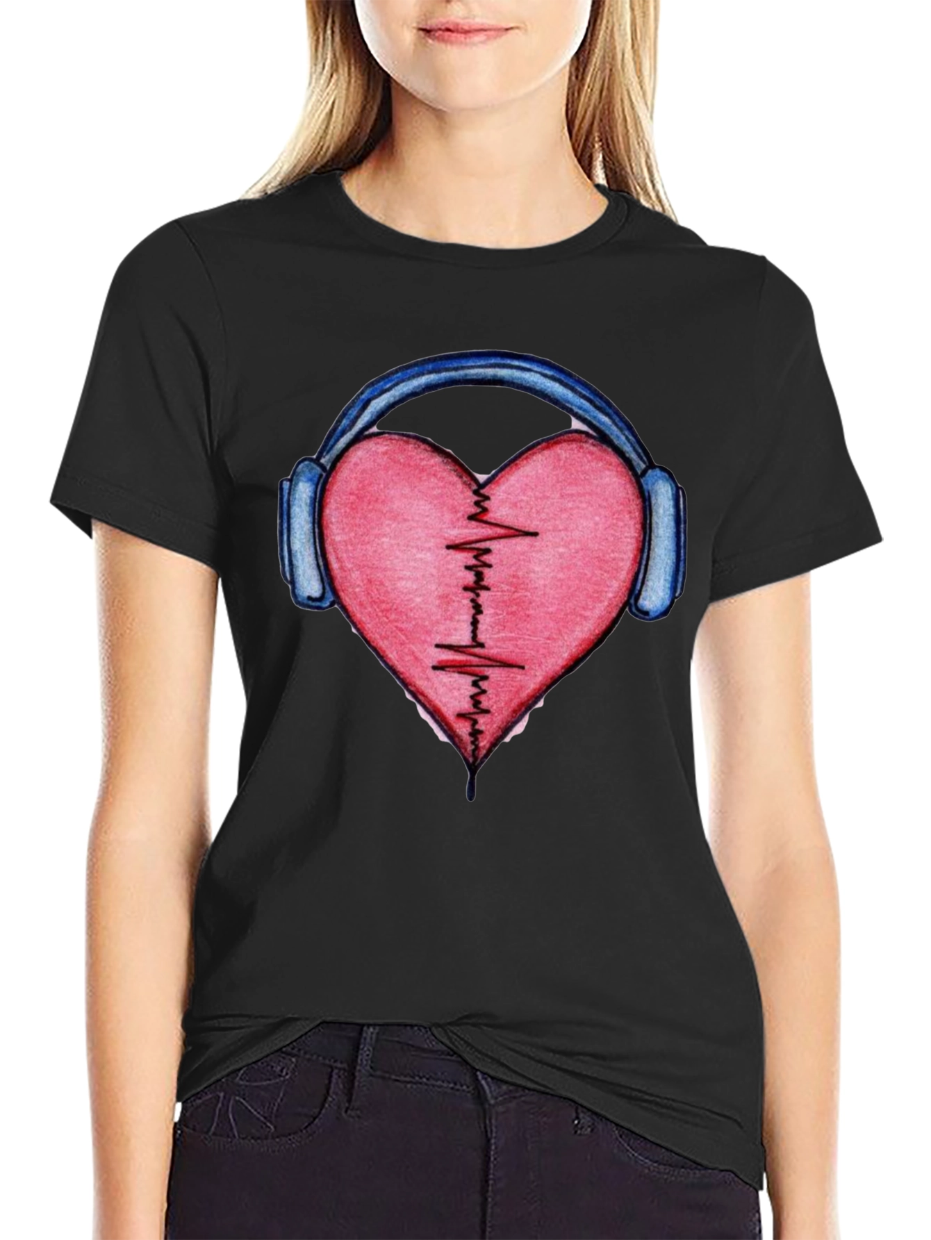 Heartbeat Headphones Graphic Tee