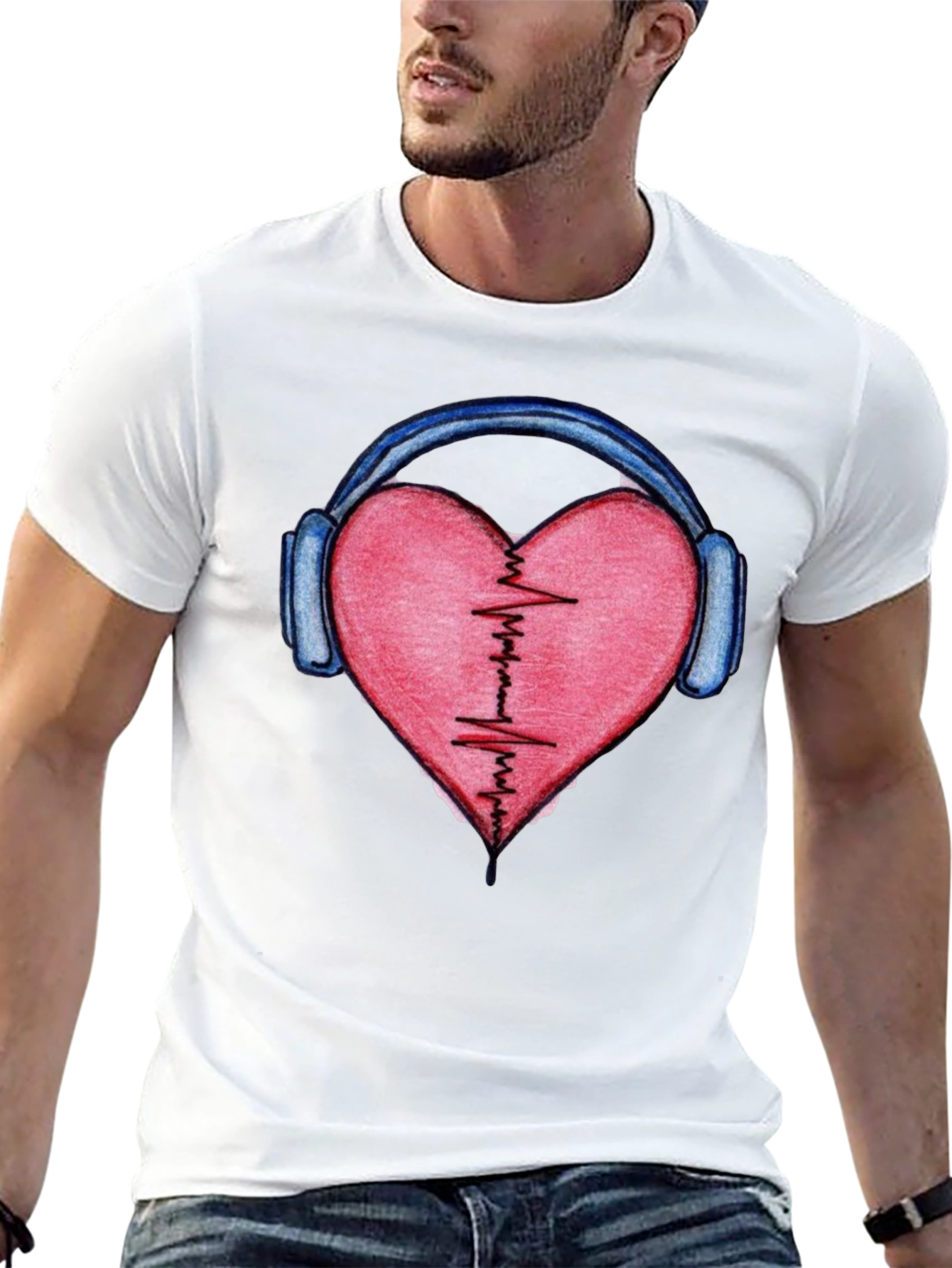 Heartbeat Headphones Graphic Tee