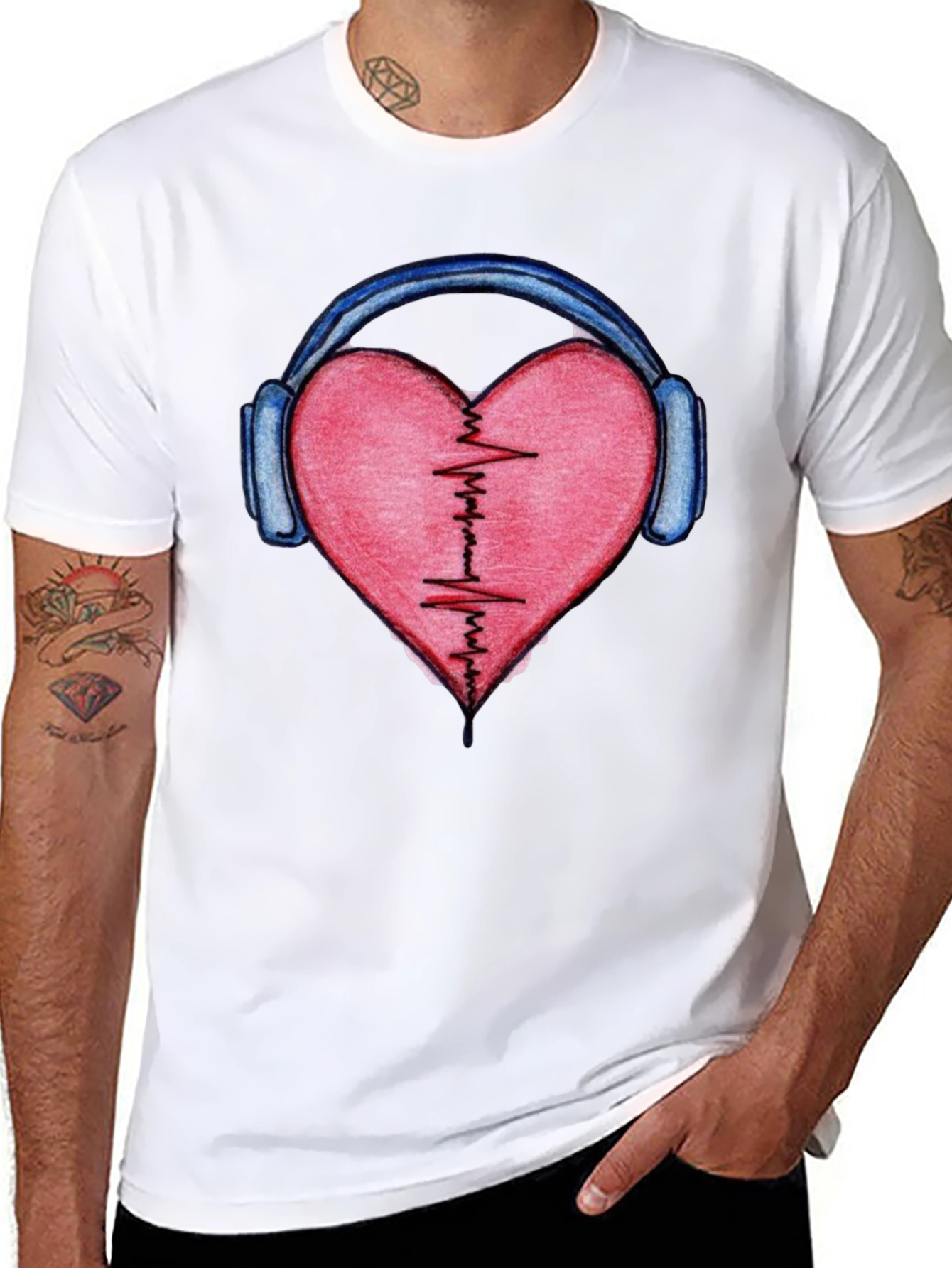 Heartbeat Headphones Graphic Tee
