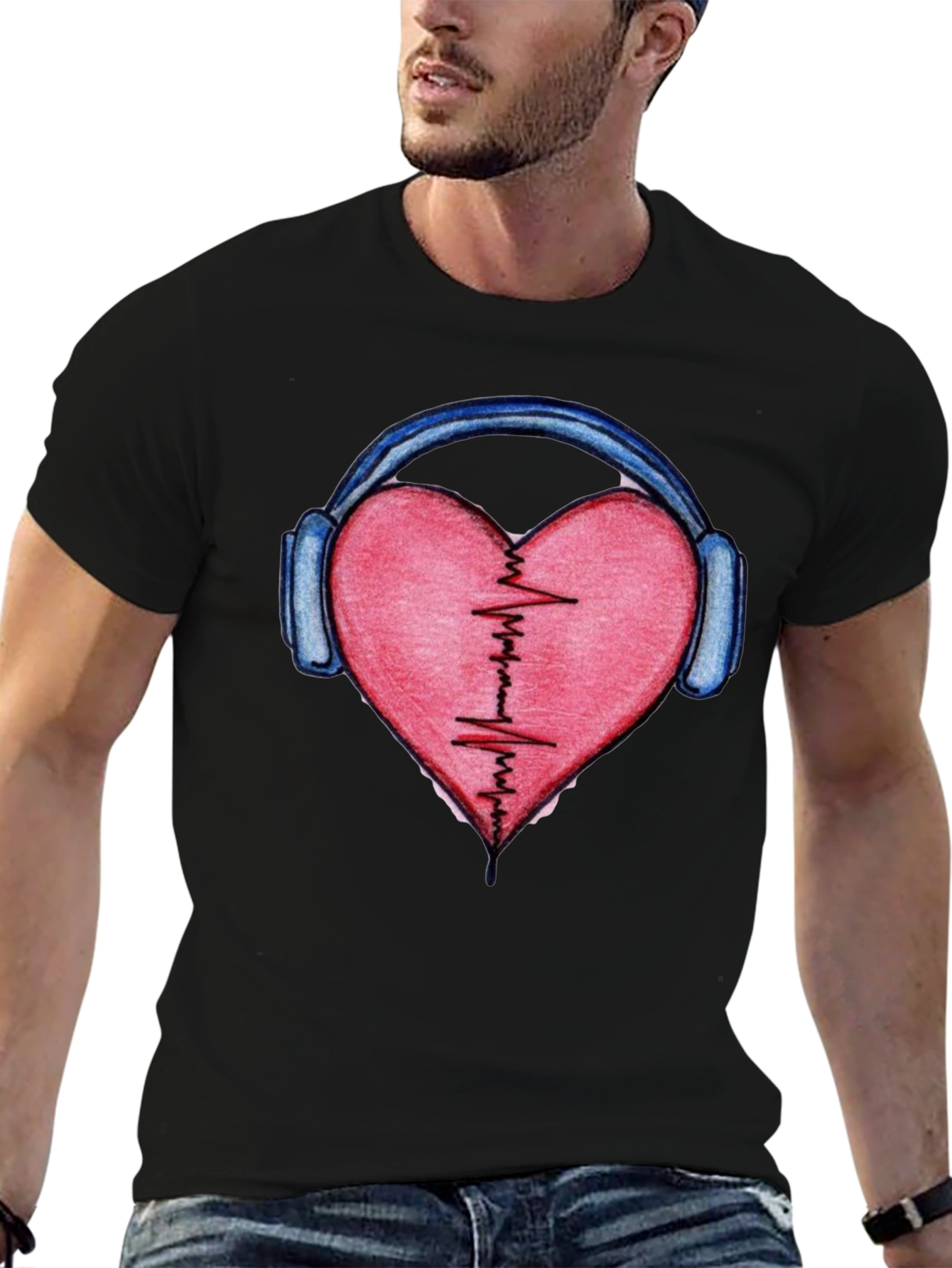 Heartbeat Headphones Graphic Tee