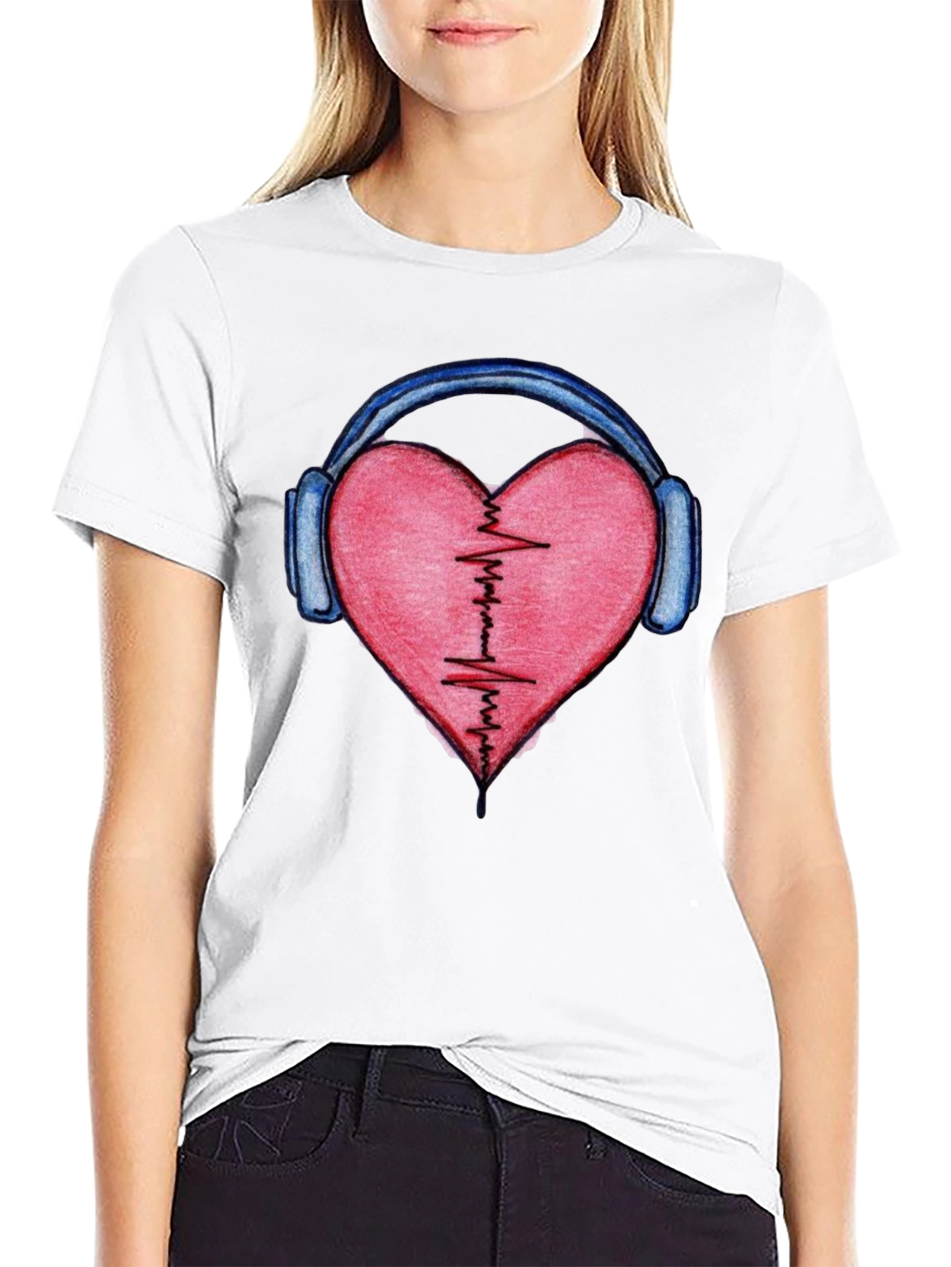 Heartbeat Headphones Graphic Tee