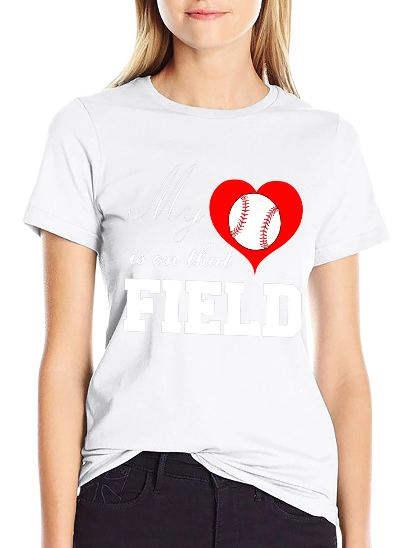 Baseball Mom T-Shirt: My Heart is on That Field