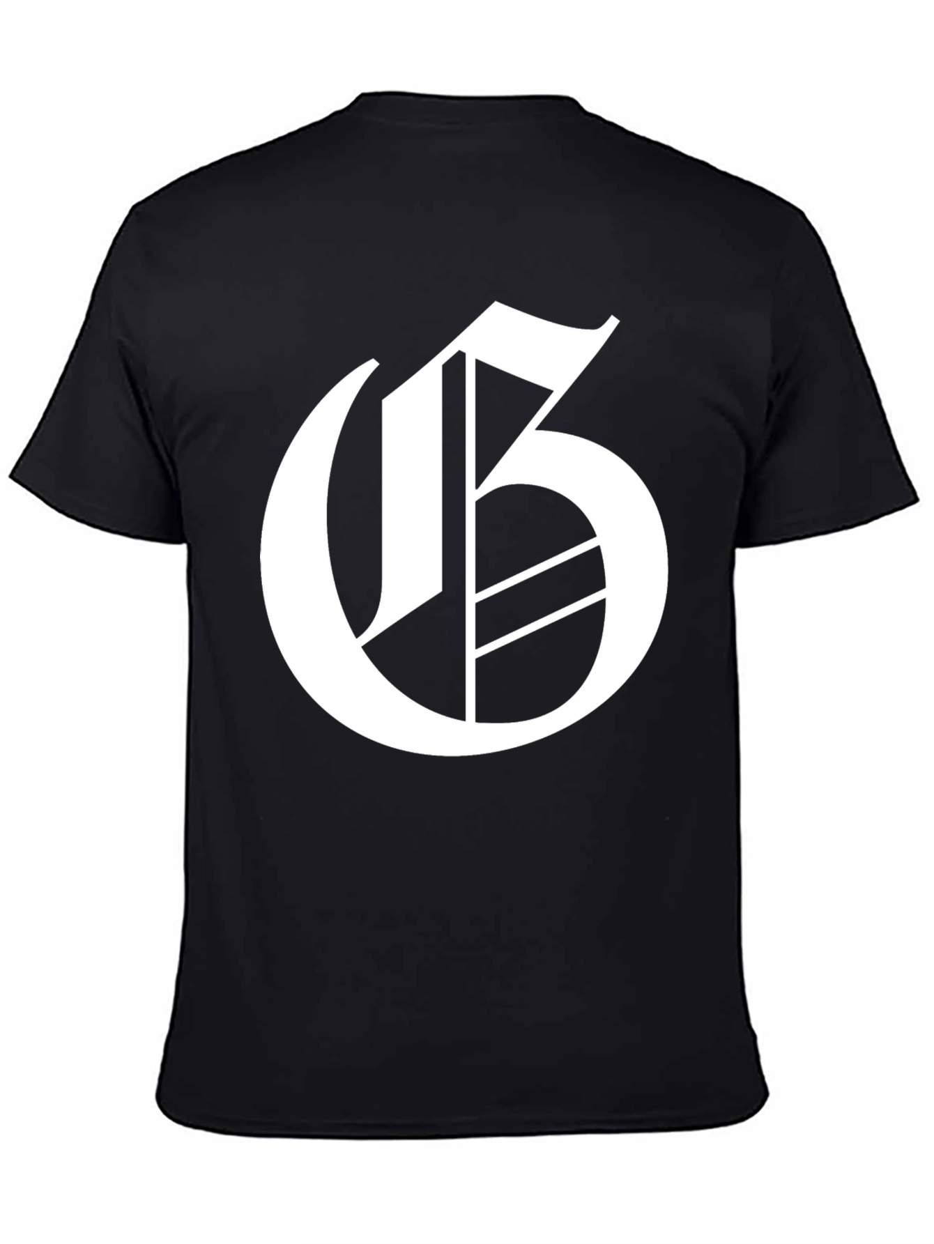 Letter G Graphic Tee - Black Cotton Blend
