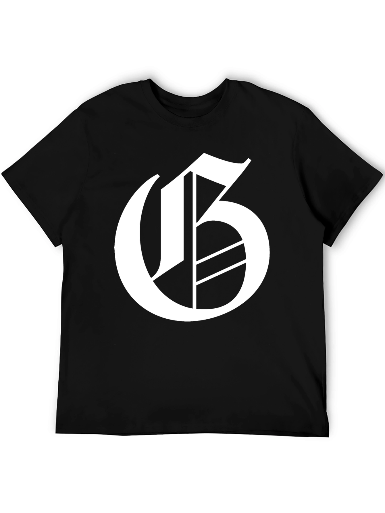 Letter G Graphic Tee - Black Cotton Blend