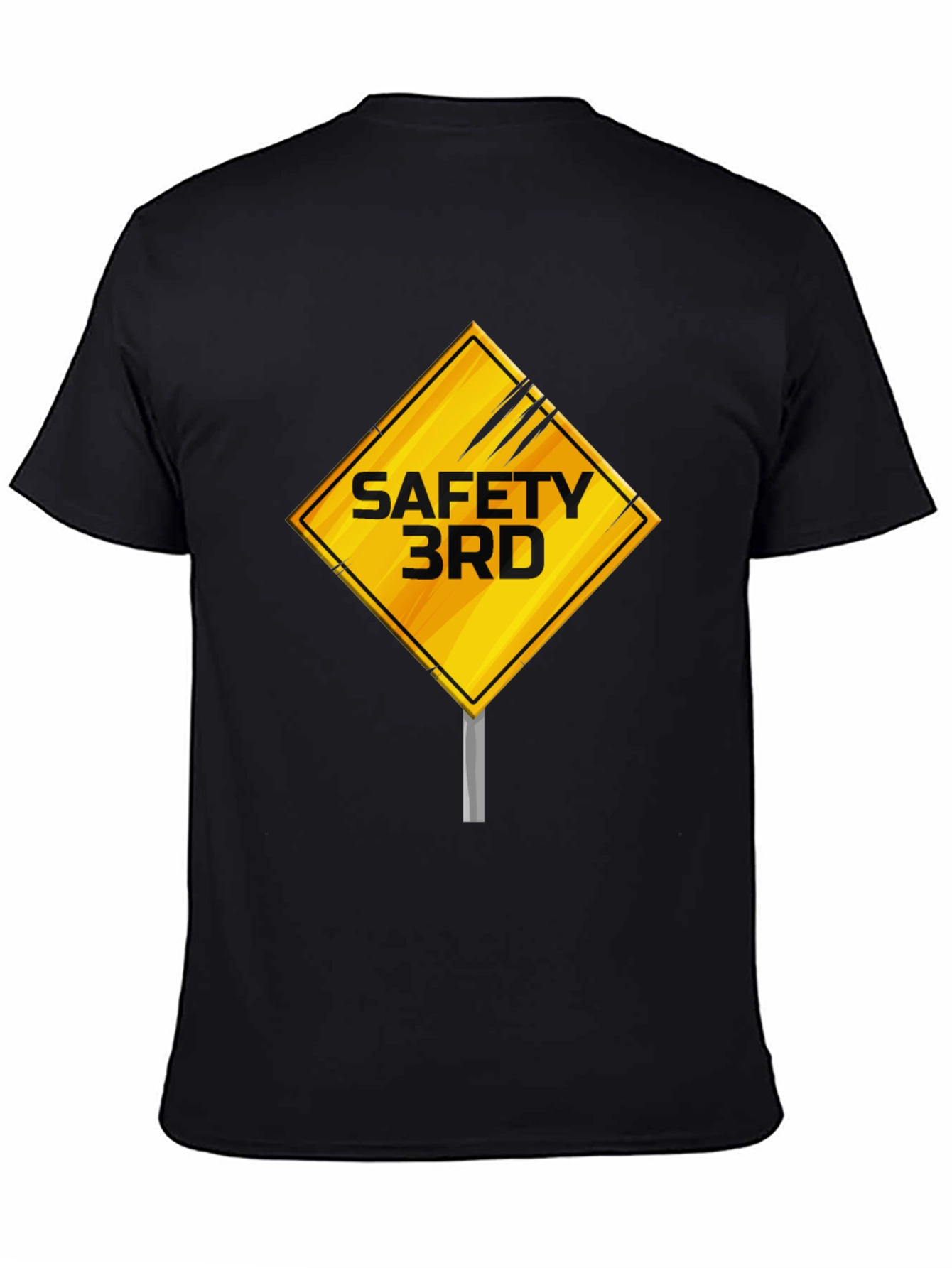 Safety 3rd T-Shirt - Caution Sign Novelty Graphic Tee