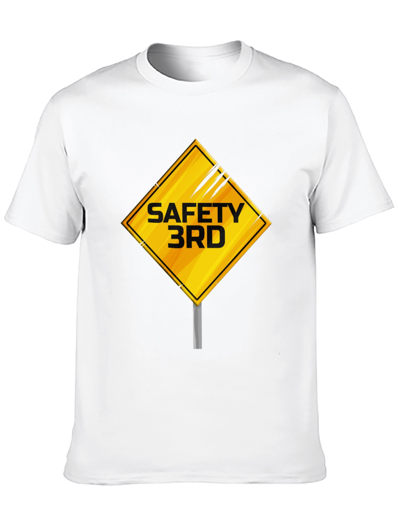 Safety 3rd T-Shirt - Caution Sign Novelty Graphic Tee
