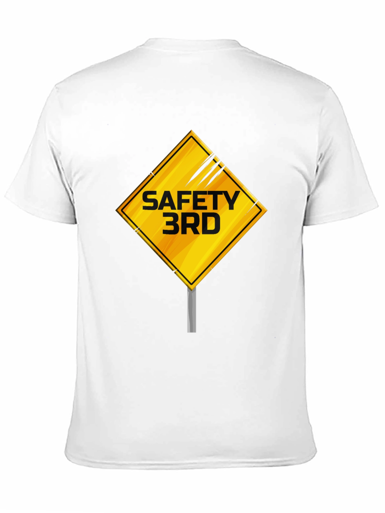 Safety 3rd T-Shirt - Caution Sign Novelty Graphic Tee