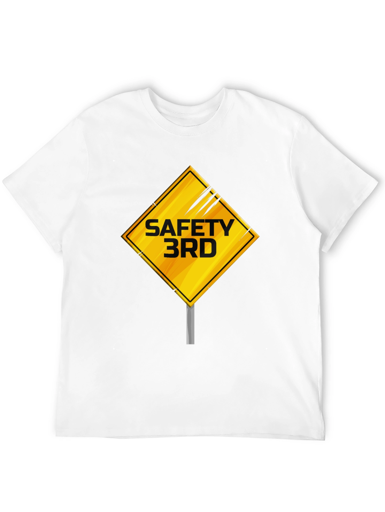 Safety 3rd T-Shirt - Caution Sign Novelty Graphic Tee