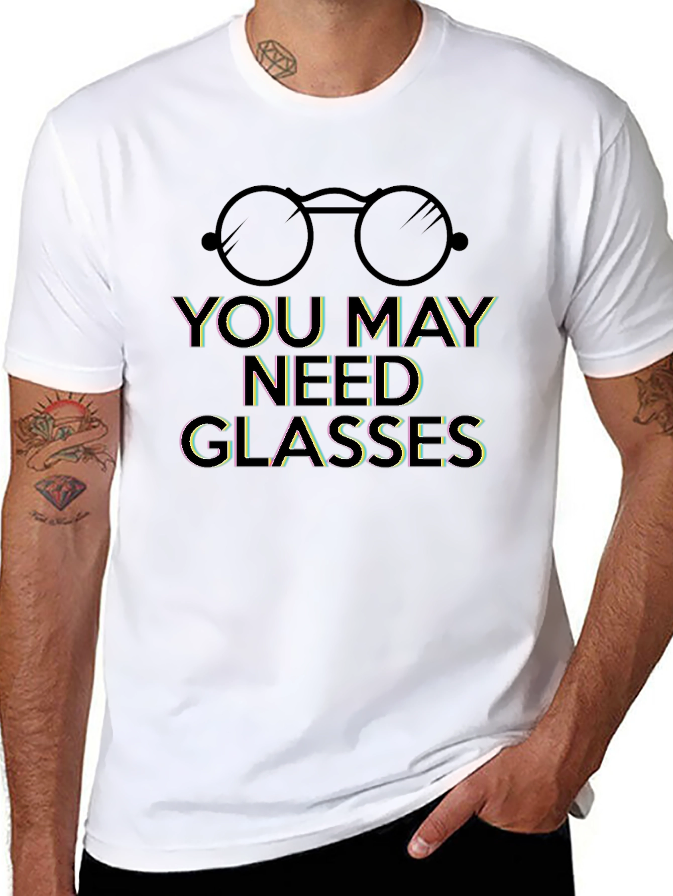 Humorous You May Need Glasses Graphic Tee