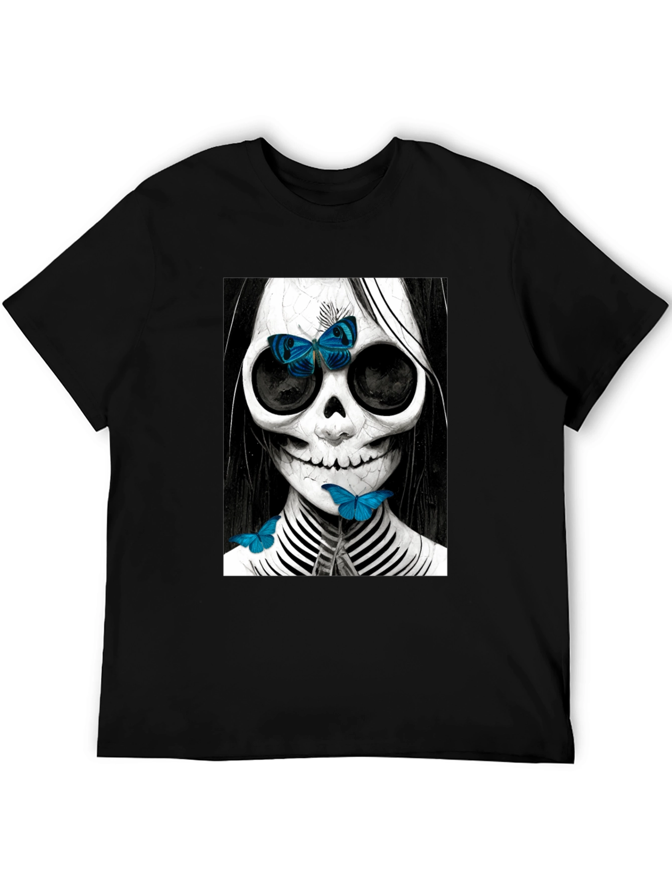 Skull & Butterfly Graphic Tee - Unique Fashion