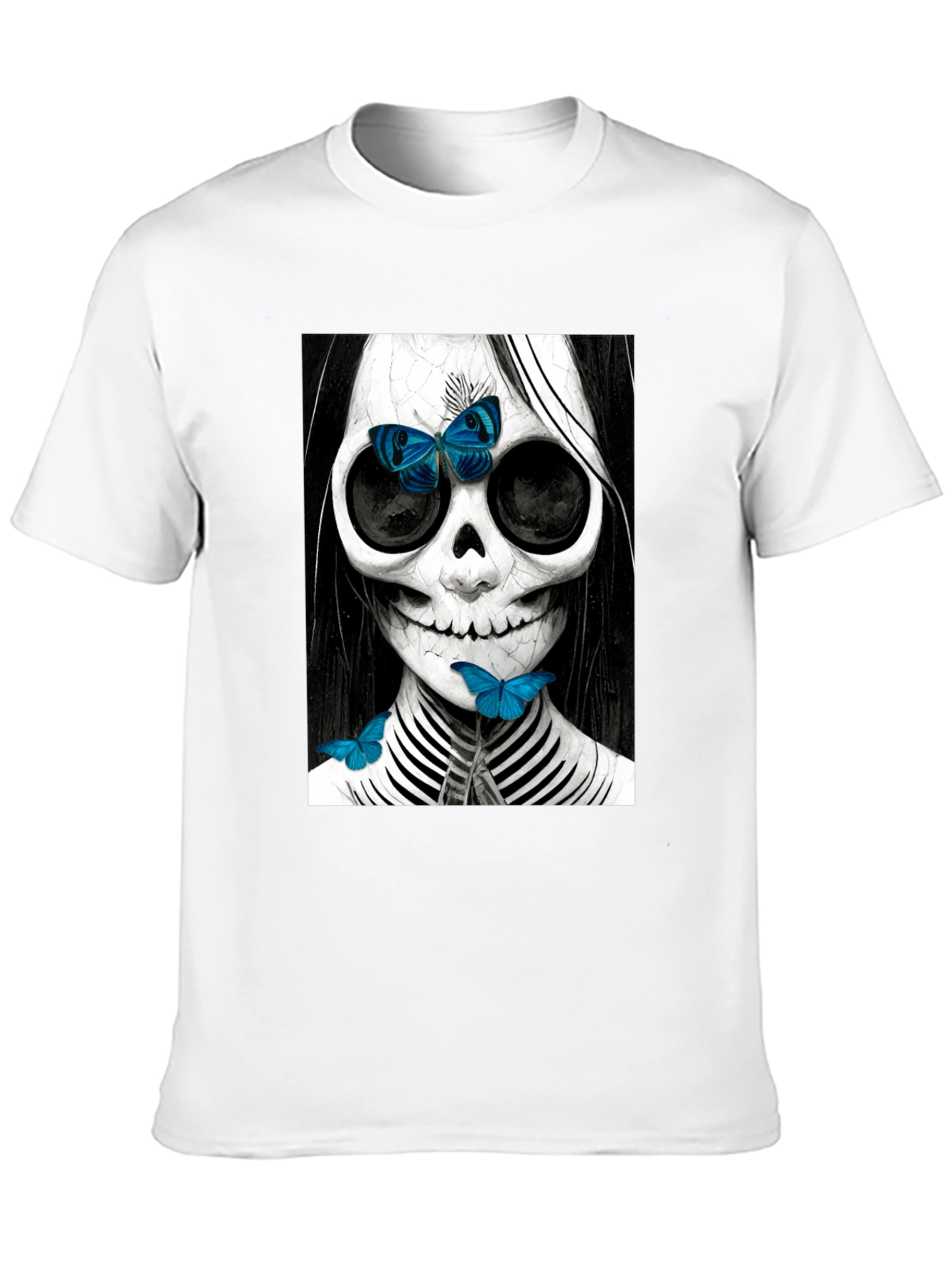 Skull & Butterfly Graphic Tee - Unique Fashion